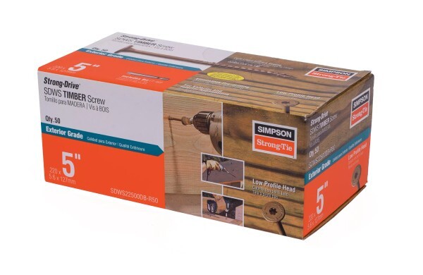 Strong-Drive® SDWS TIMBER Screw (Exterior Grade) — 0.220 in. x 5 in. T40 50-Qty