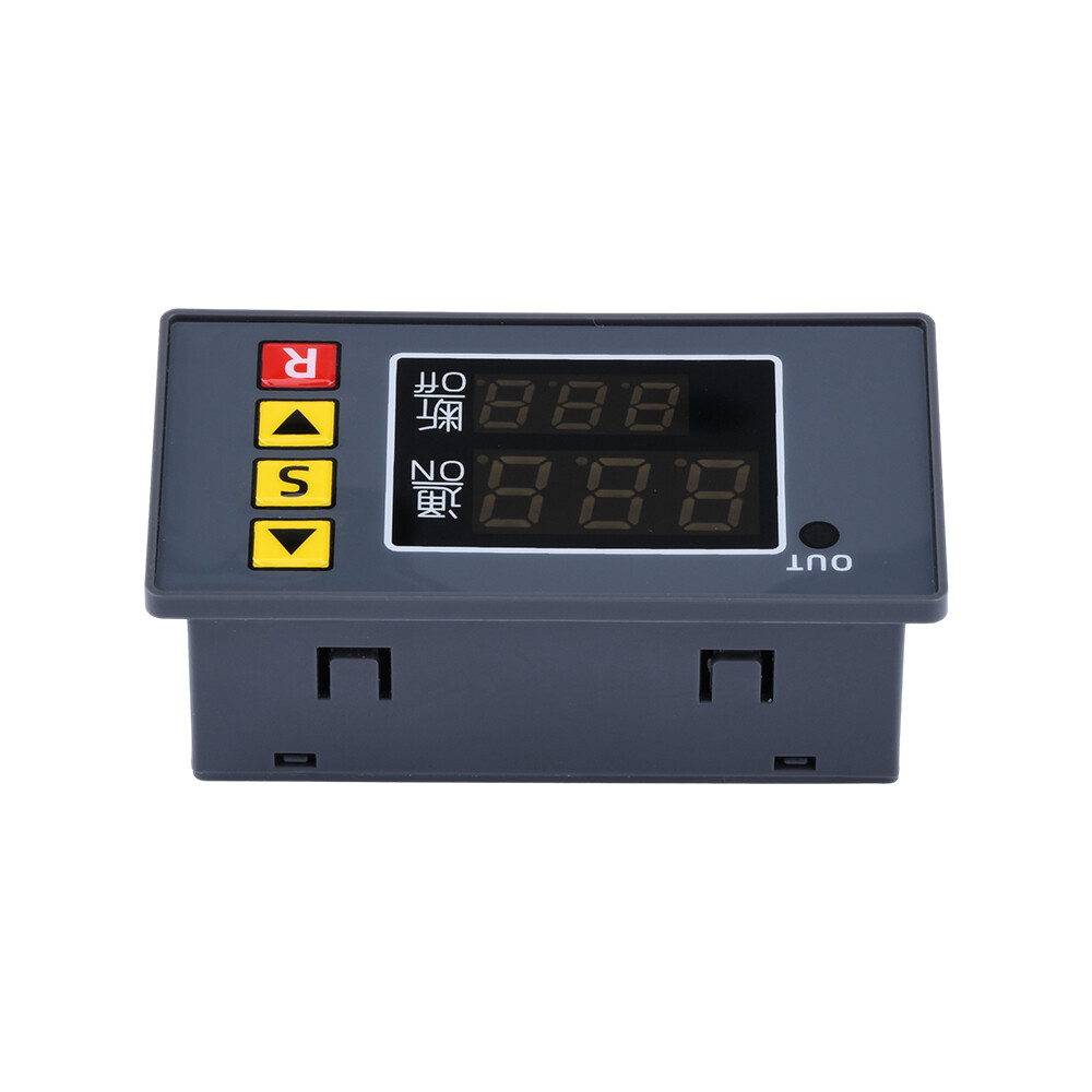 AC110-220V Cycle Timer Delay Dual LED Display Relay Module 0-999s/m/h Thermostat