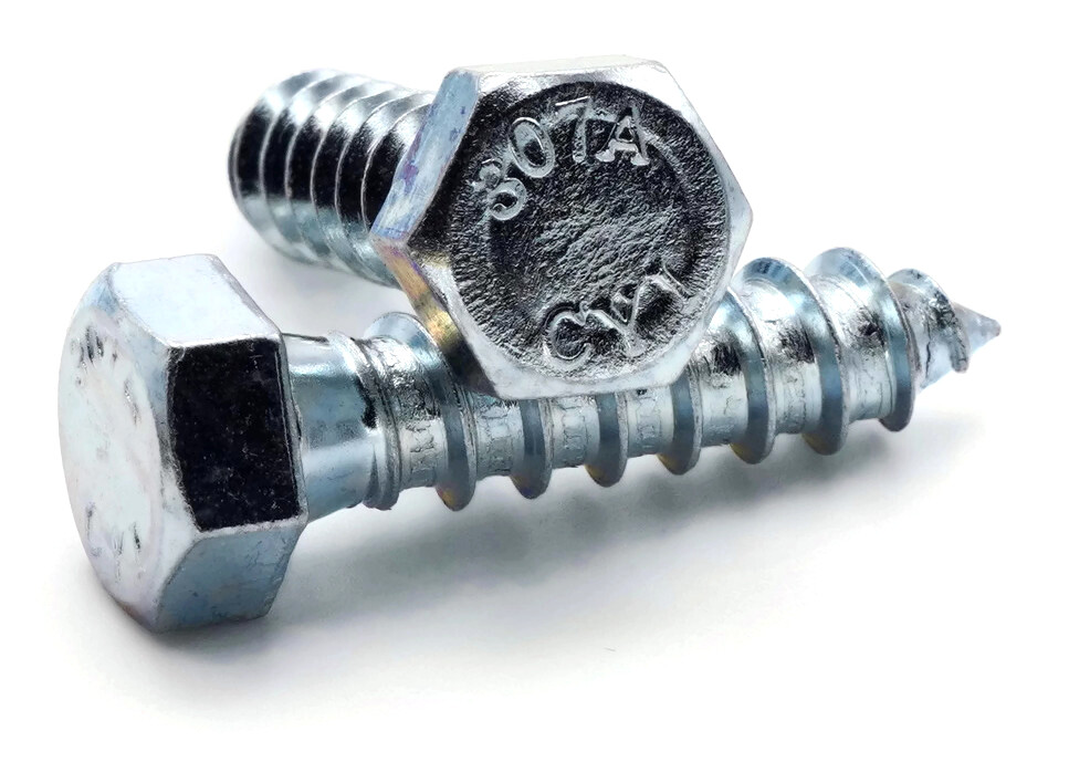 1/4″-10 Hex Lag Screws Zinc Plated Steel Hex Head Lag Bolts – Select Length