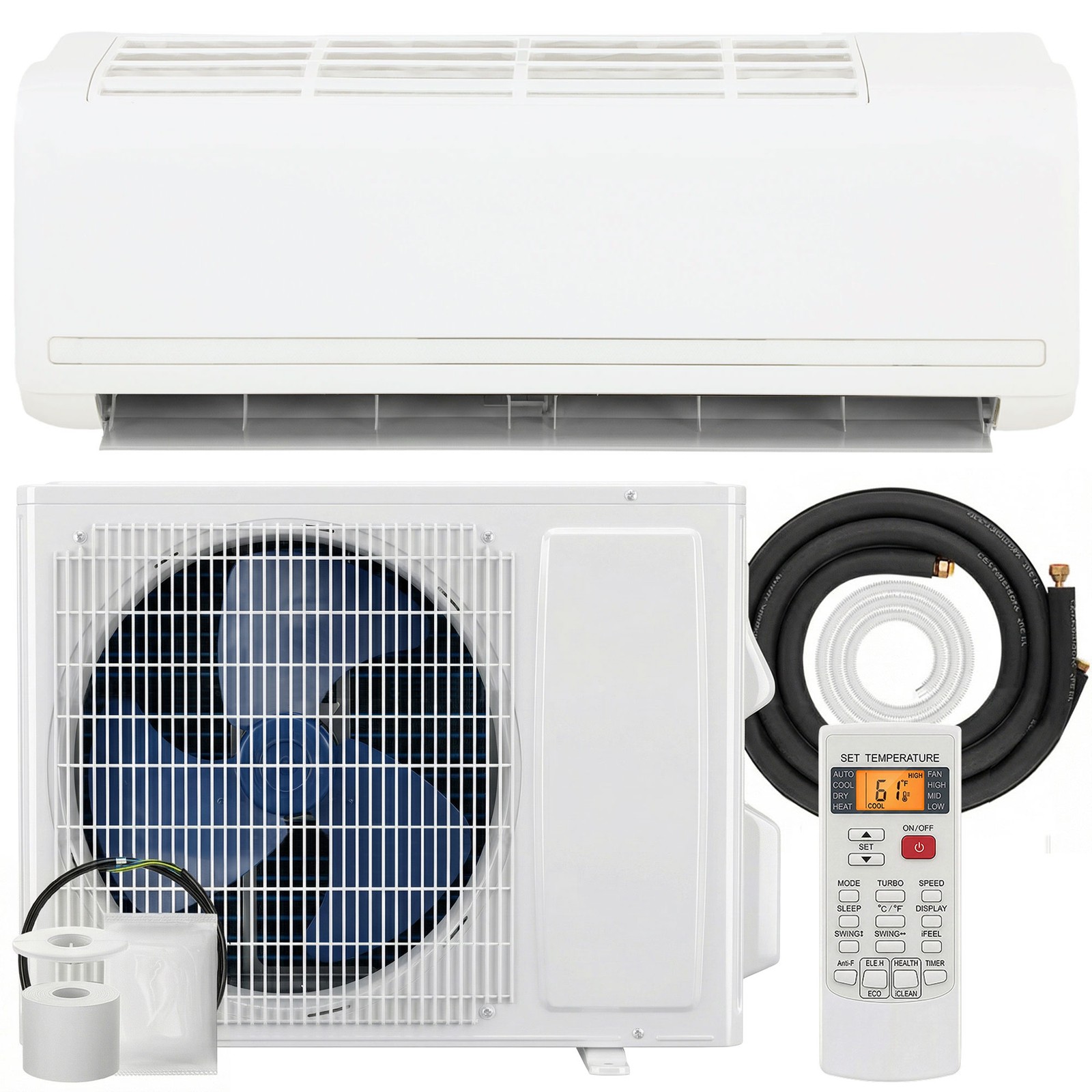 HOMCOM 12000 BTU Mini Split Air Conditioner, 22 SEER2 115V Ductless AC Unit