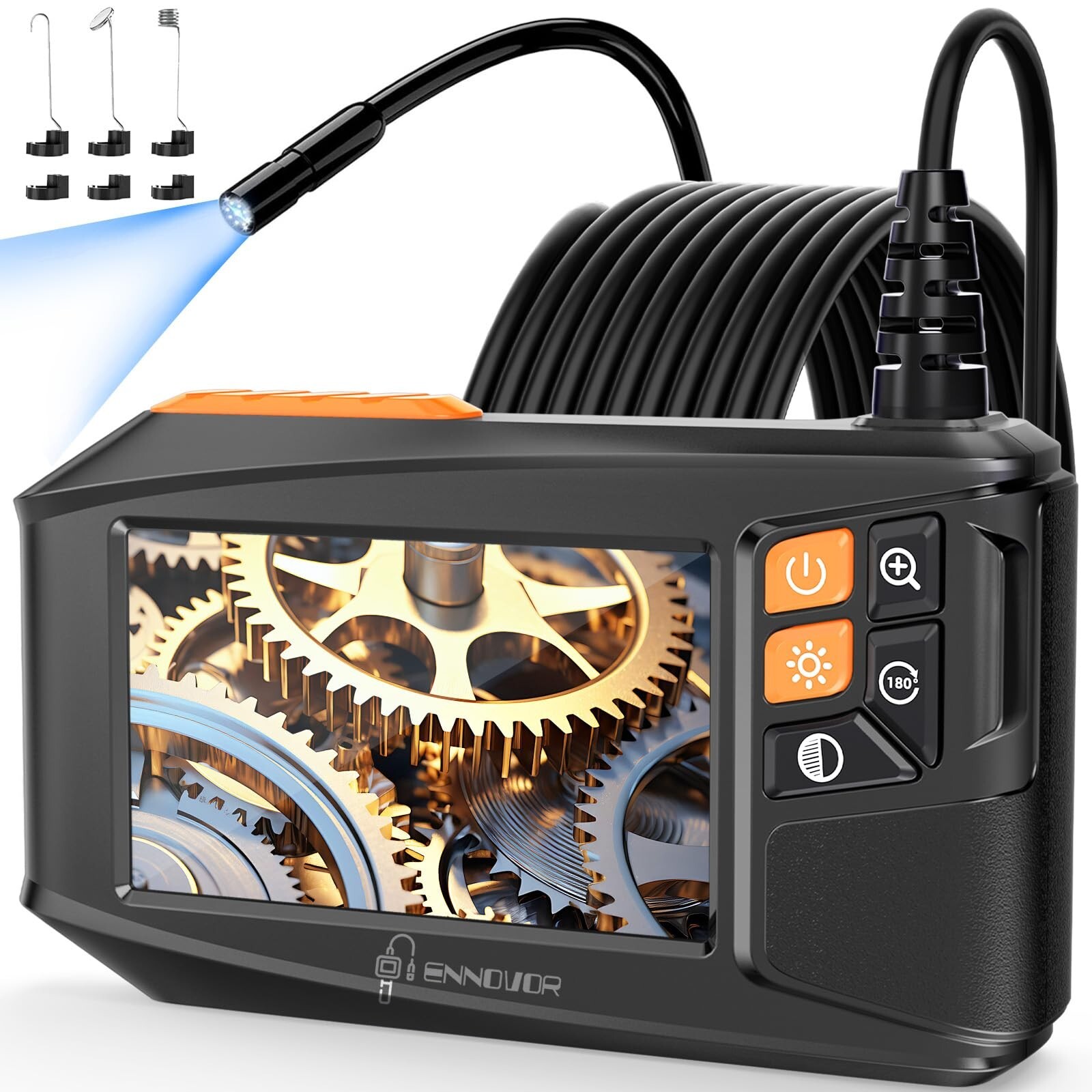 Endoscope Camera with Light,4.3″ HD 1920P Snake Inspection Camera,16.4ft