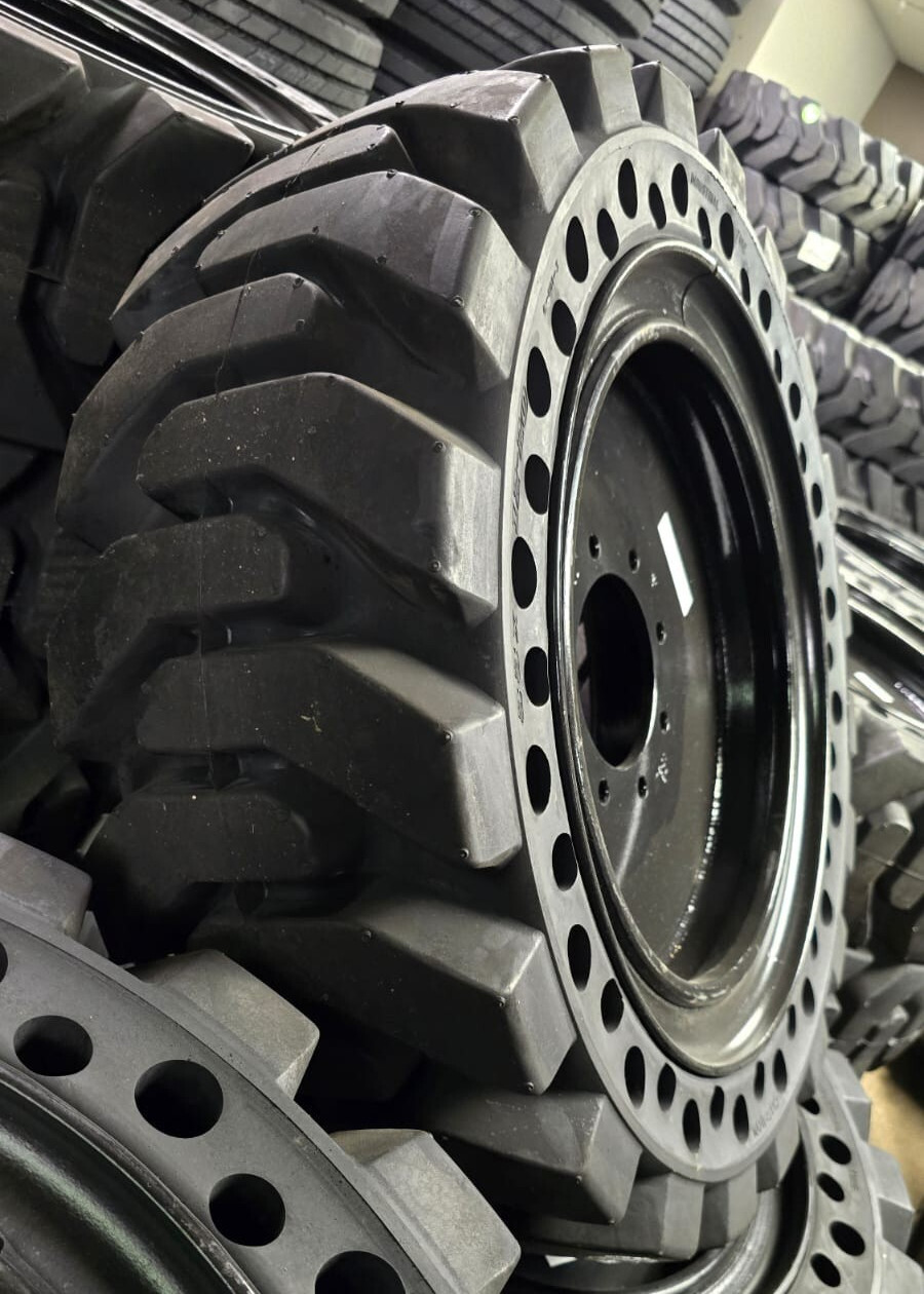 33×12-20 (12×16.5) Solid Skid Steer Tires (Set of 4 – 2 Left Mount & 2 Right)