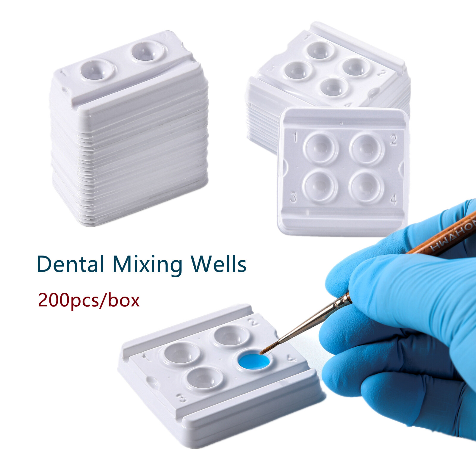 JMU Disposable Dental Mixing Wells Bondwell 2/4-Well 200pcs/box GD-1602/1601