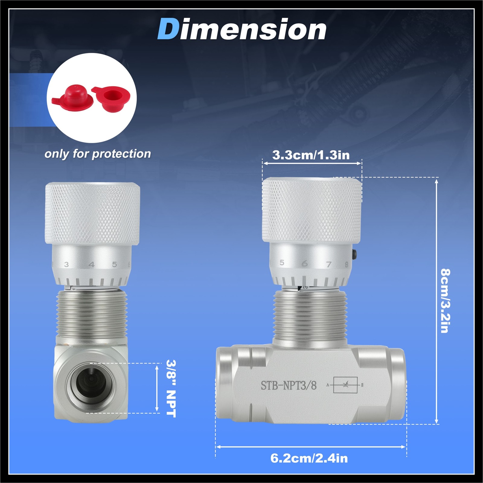3/8Inch NPT Hydraulic Flow Control Needle Valve 5800PSI Two Way