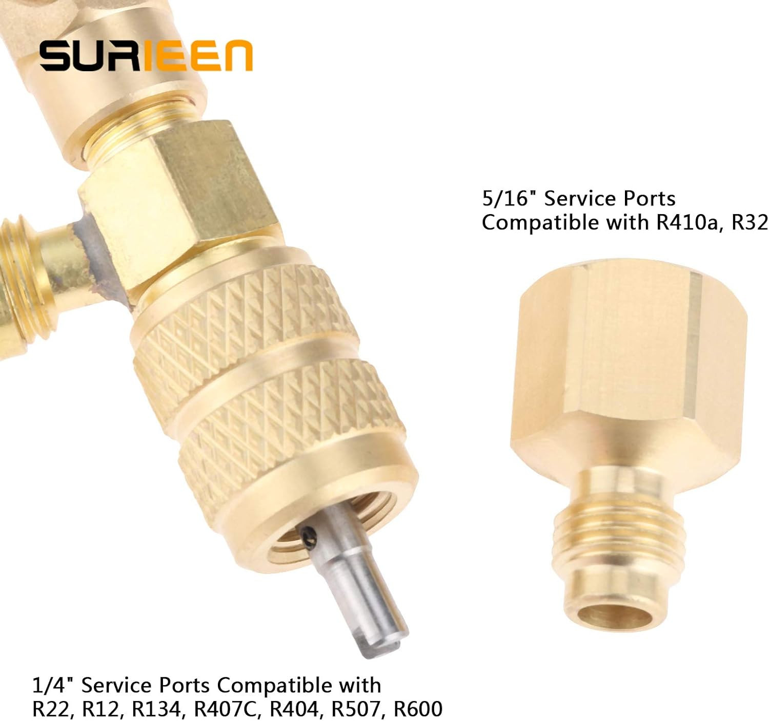 R410A R22 Valve Core Remover Installer Tool with Dual Size SAE 1/4 & 5/16 Port &