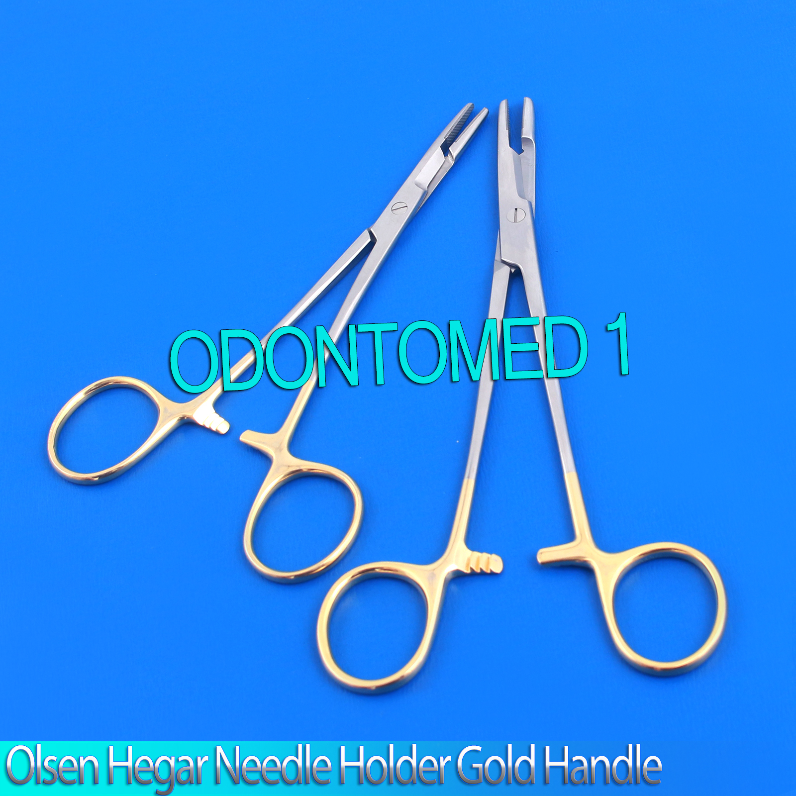 2 Gold Handle O.r Grade Olsen Hegar Needle Holders Hemostat Scissors 5.5″+ 6.5″