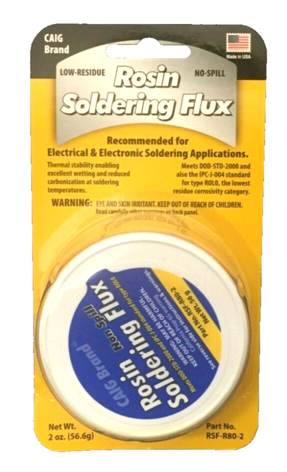 CAIG RSF-R80-2 – Rosin Soldering Flux – 2 oz. (56.6g) Jar – RMA Paste Flux – NEW