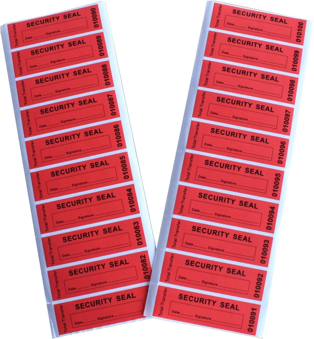 100pcs 1″x3.35″ Red 100% Total Transfer Tamper Evident Security Void Stickers