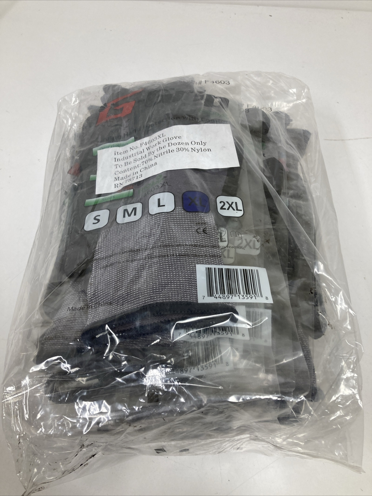 Work Gloves Liberty G-Grip Foam Nitrile Micro Foam-Palm Coated X-Large (12 PAIR)