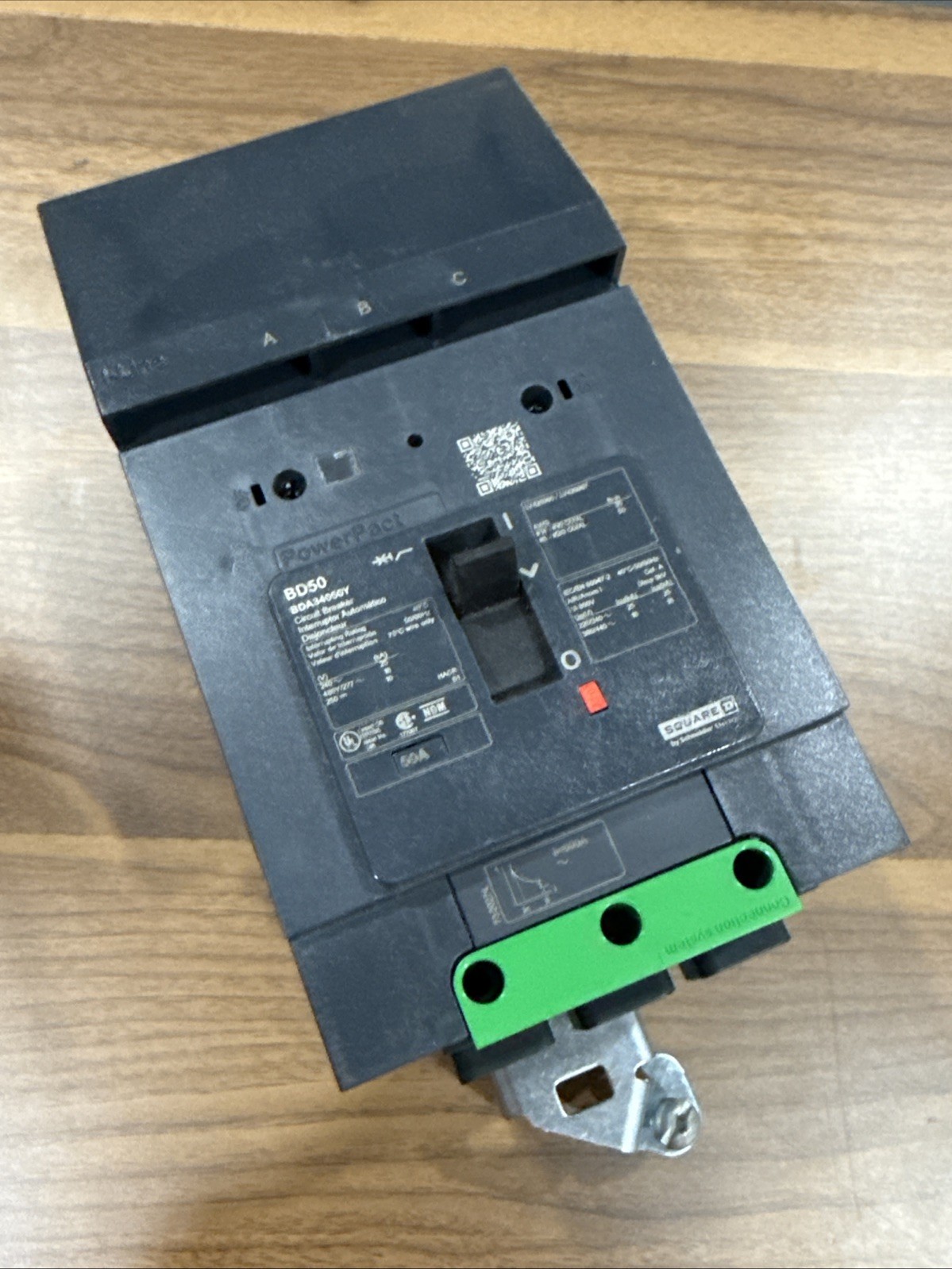Square D PowerPact BDA34050Y 50A 3P 18kA@480V I-line Circuit Breaker