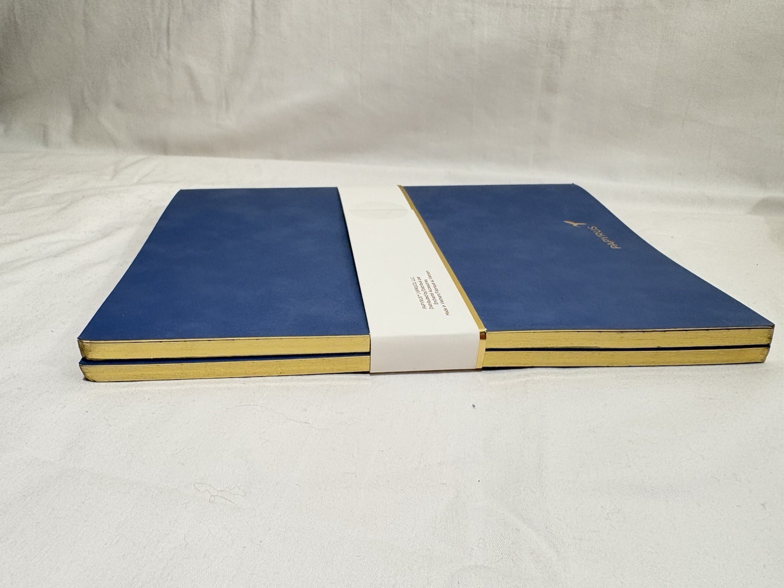 Papyrus Set of 2 Stitched Journals, 80 Lined Pages Blue Gold Bird Accent GIFT