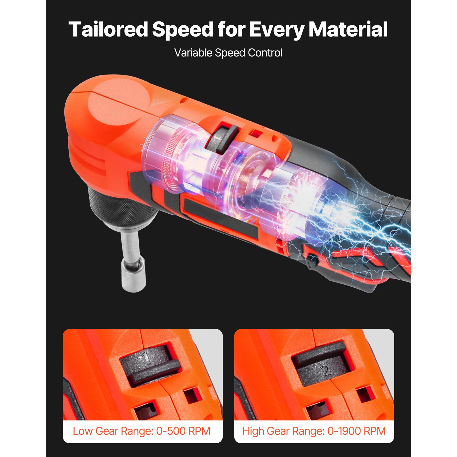 Uimoso Cordless 90-Degree Right Angle Drill with 3/8 Inch Chuck