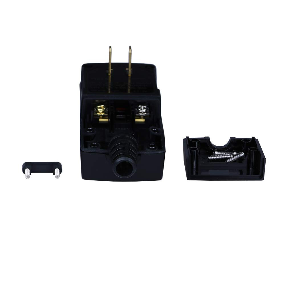 GFCI Plug Replacement 2 Prong Electrical Cord End Male GFI Waterproof Circuit