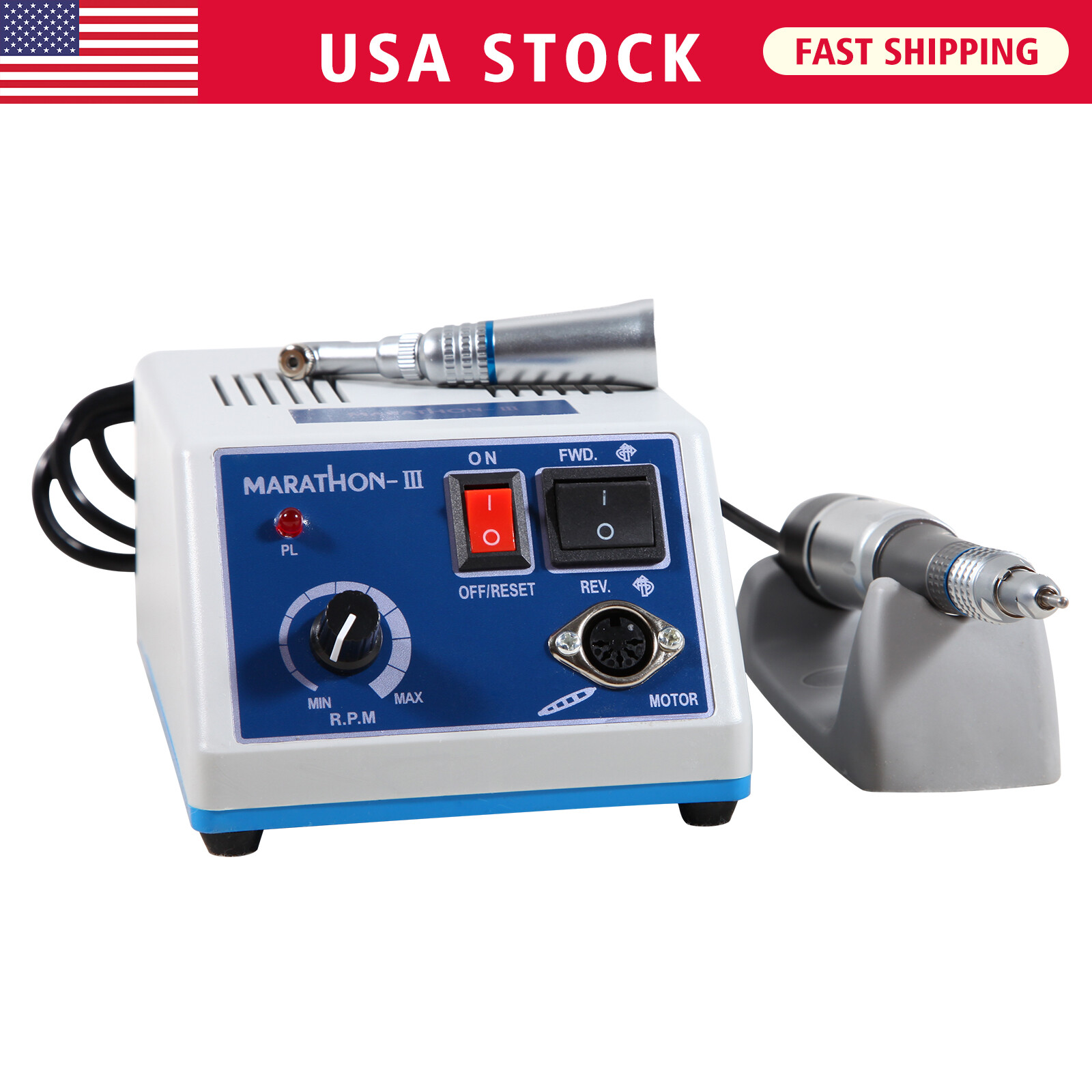 Lab Marathon Electric Micro Motor w/Slow Low Speed Handpiece 35K/35,000 r.p.m.