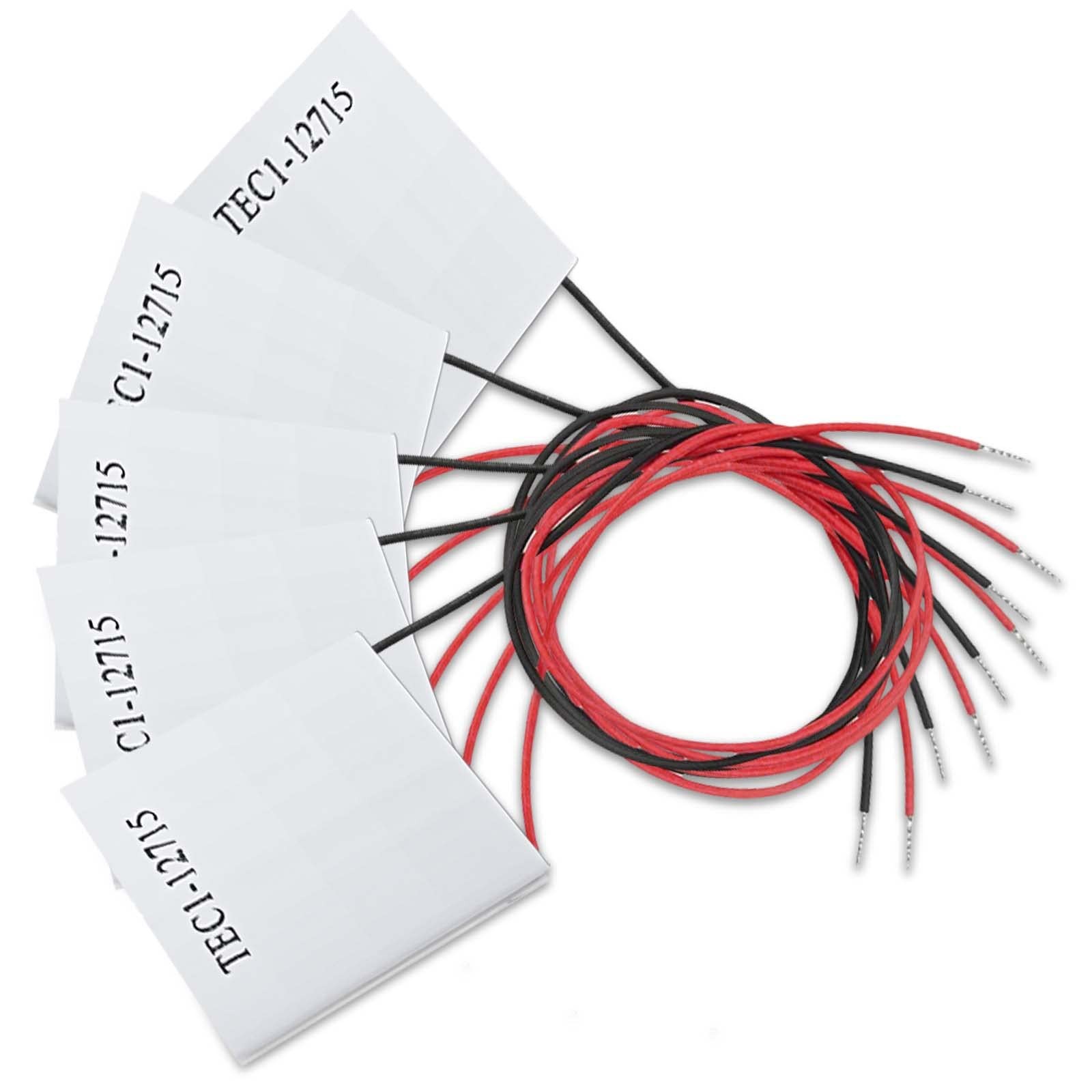5PCS TEC1-12715 12V 15A 68-140℉40MMX40MM Heatsink Thermoelectric Cooler Cooli…