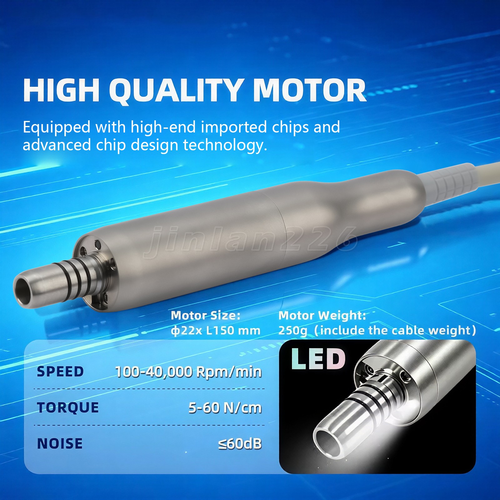 Dental Implant System Motor Surgical Brushless Motor 1:1 1:3 1:5 1:4.2 4:1 16:1