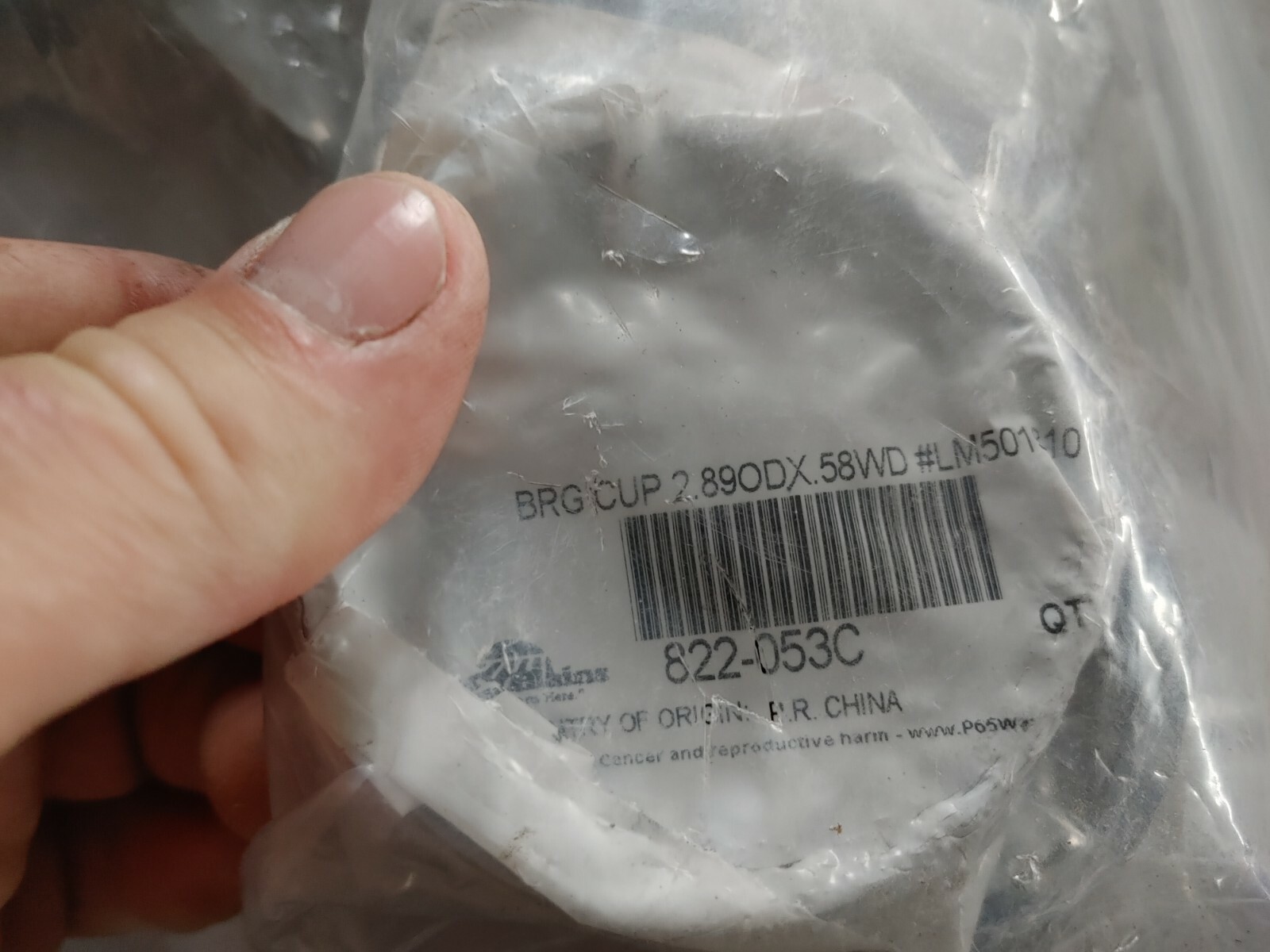 New 822-053C BEARING CUP 2.89ODX (RA2B)