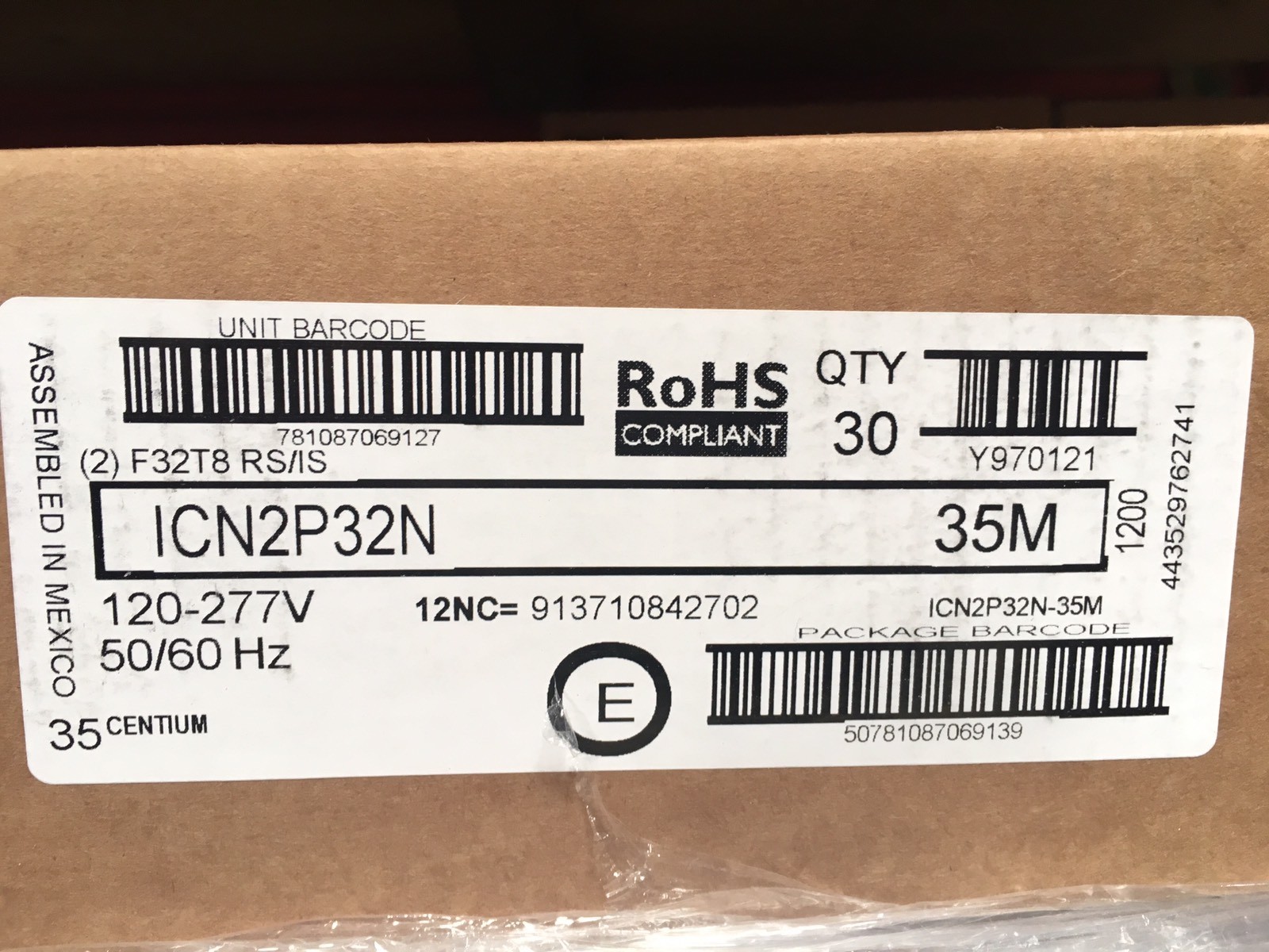 (30 Pack) Advance ICN-2P32-N Instant Start Electronic Ballast 120V to 277V