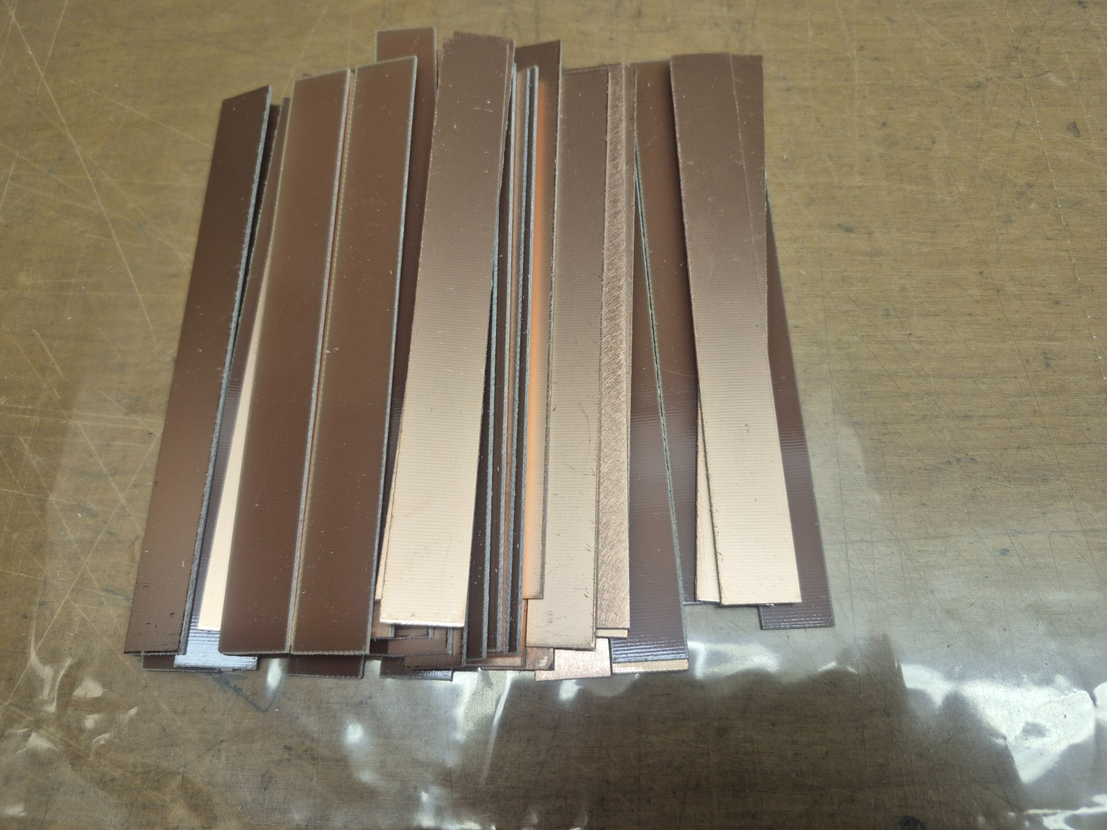 51 pcs Single Sided Printed Circuit Board Material CEM .060, 1.375 x 8, 1 oz.