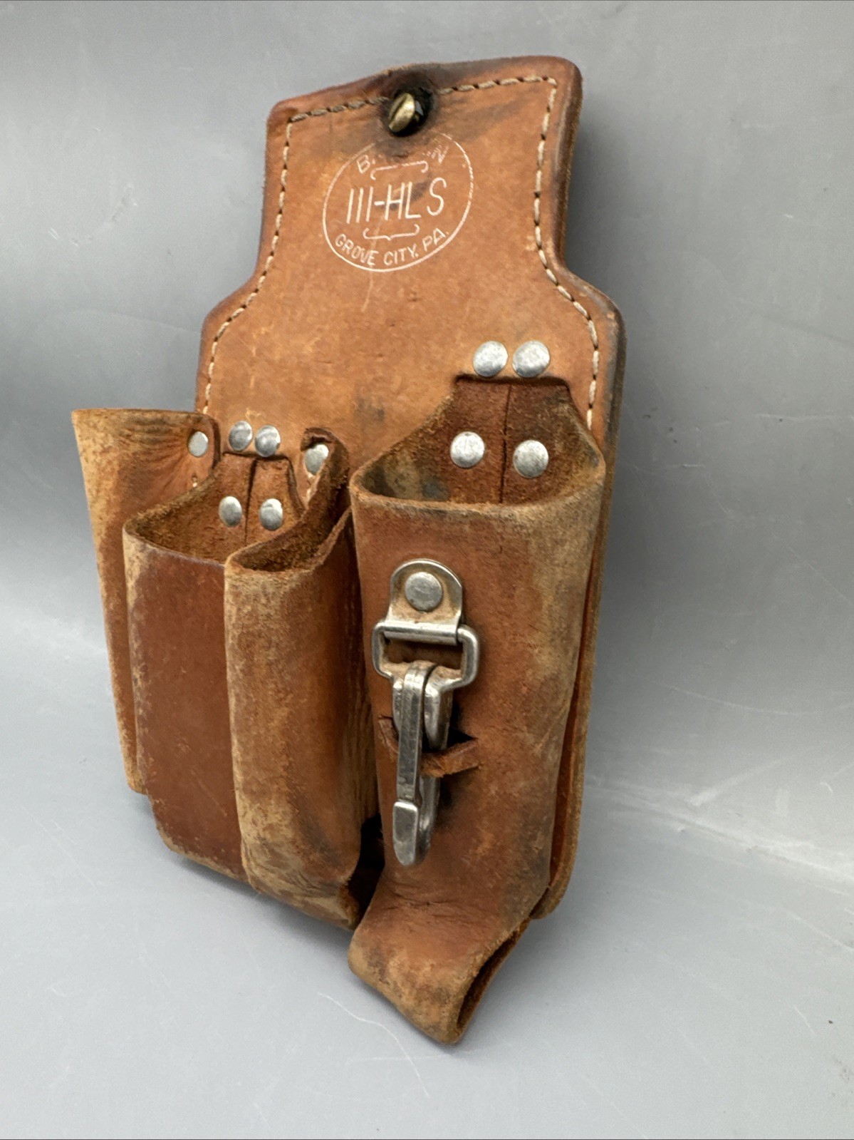 Bashlin 111-HLS LEATHER TOOL HOLDER BELT MOUNTED HIGH LINE ELECTRICAL TOOLS