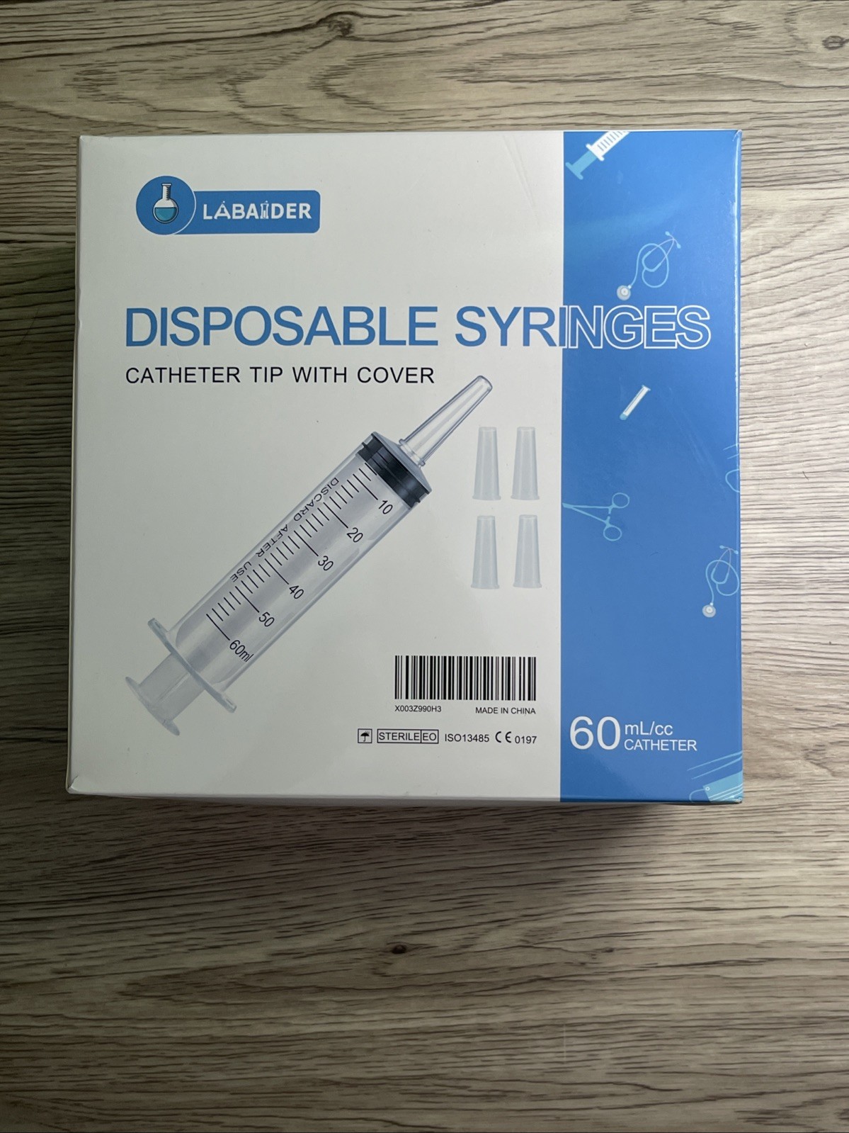 10 Pk- Labaider Disposable Syringes 60ml/cc – Sterile With Tip Cover