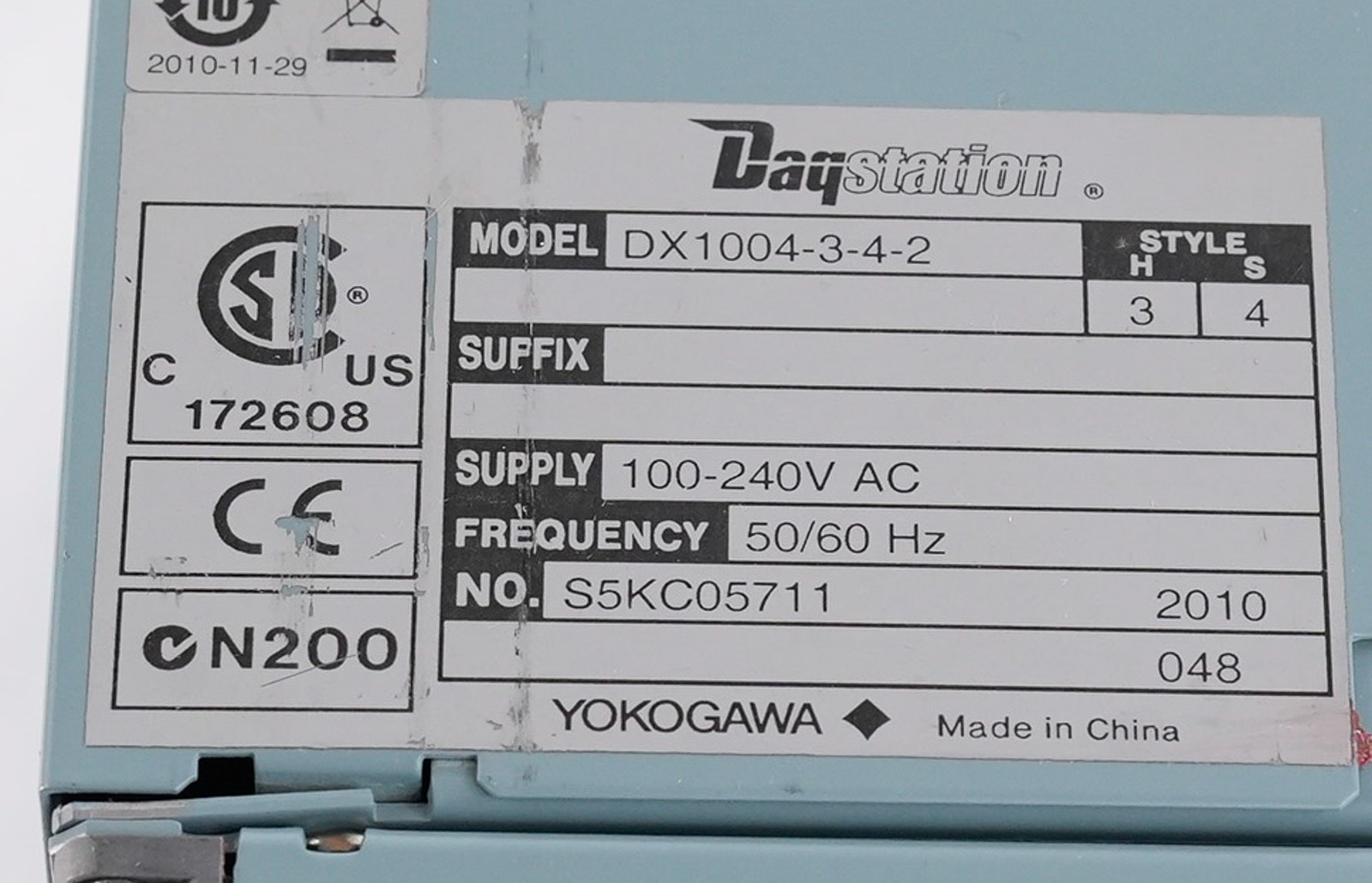 Yokogawa Daqstation DX1004-3-4-2 Recorder DX1004342 100-240V 50/60Hz🔥