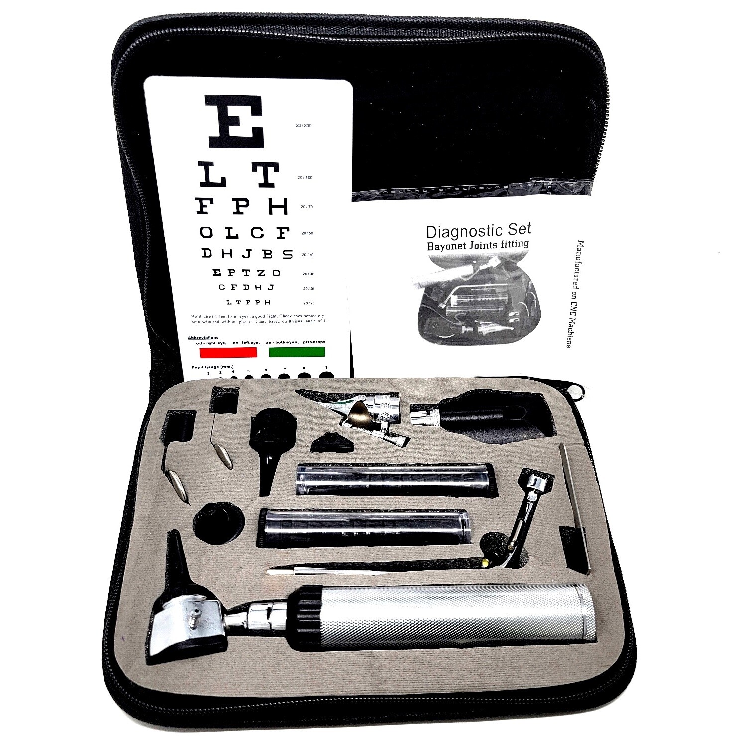 ENT Opthalmoscope Ophthalmoscope Otoscope Nasal Diagnostic Set Kit with Case