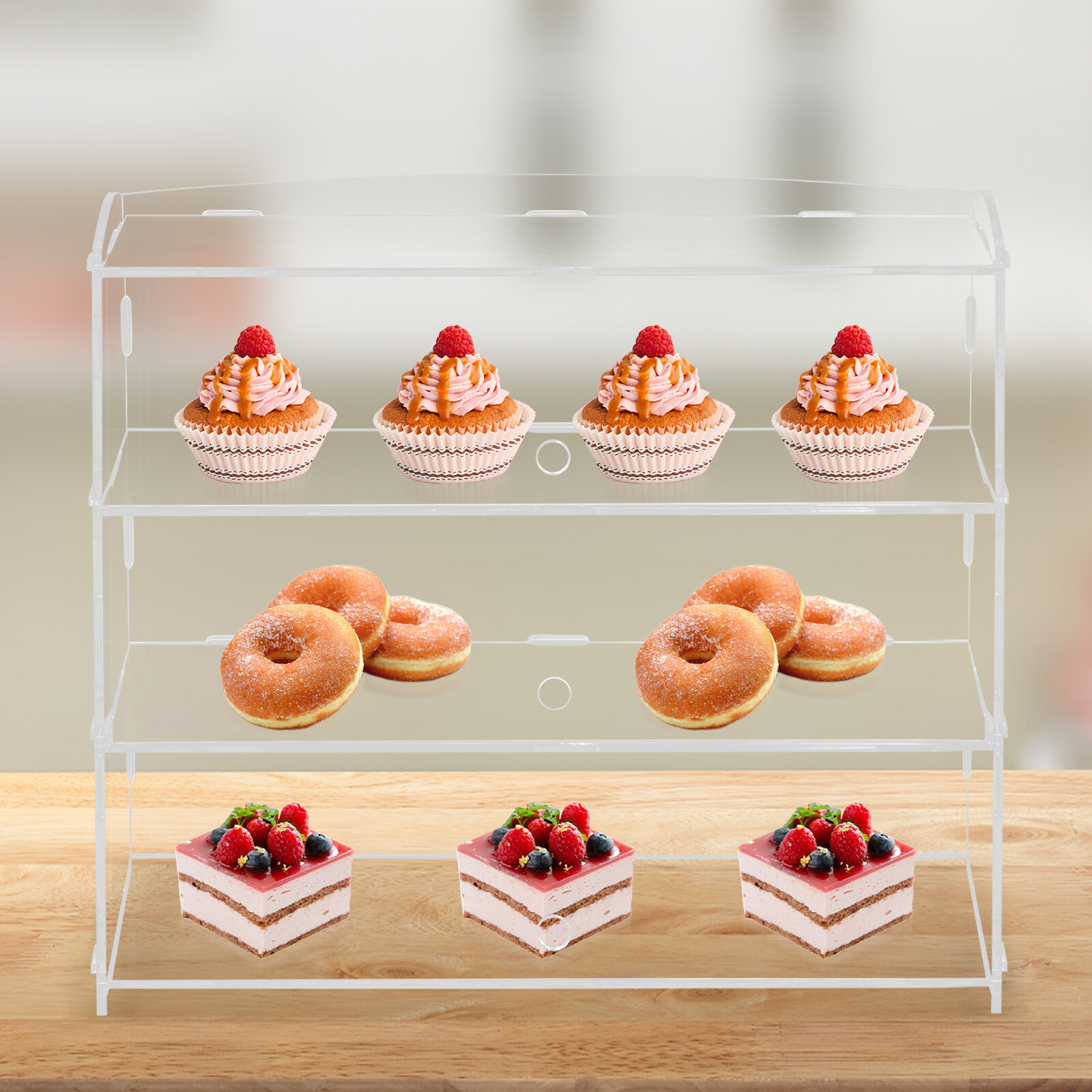 3-Tier Clear Acrylic Display Case 18.7 × 8.5 × 14.8 in For Funko Pop