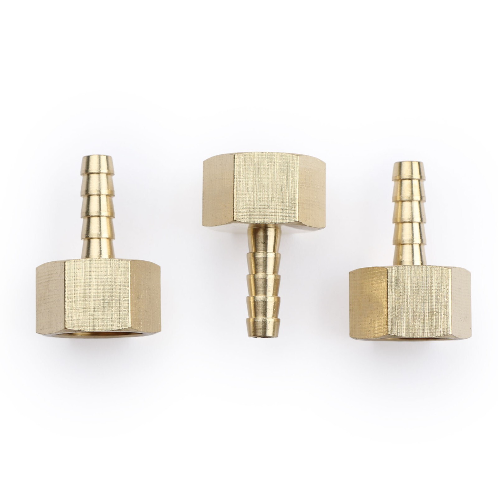 U.S. Solid 3pcs Brass Hose Fitting Pipe Adapter 1/4″ Barb To 3/8″ NPT Female