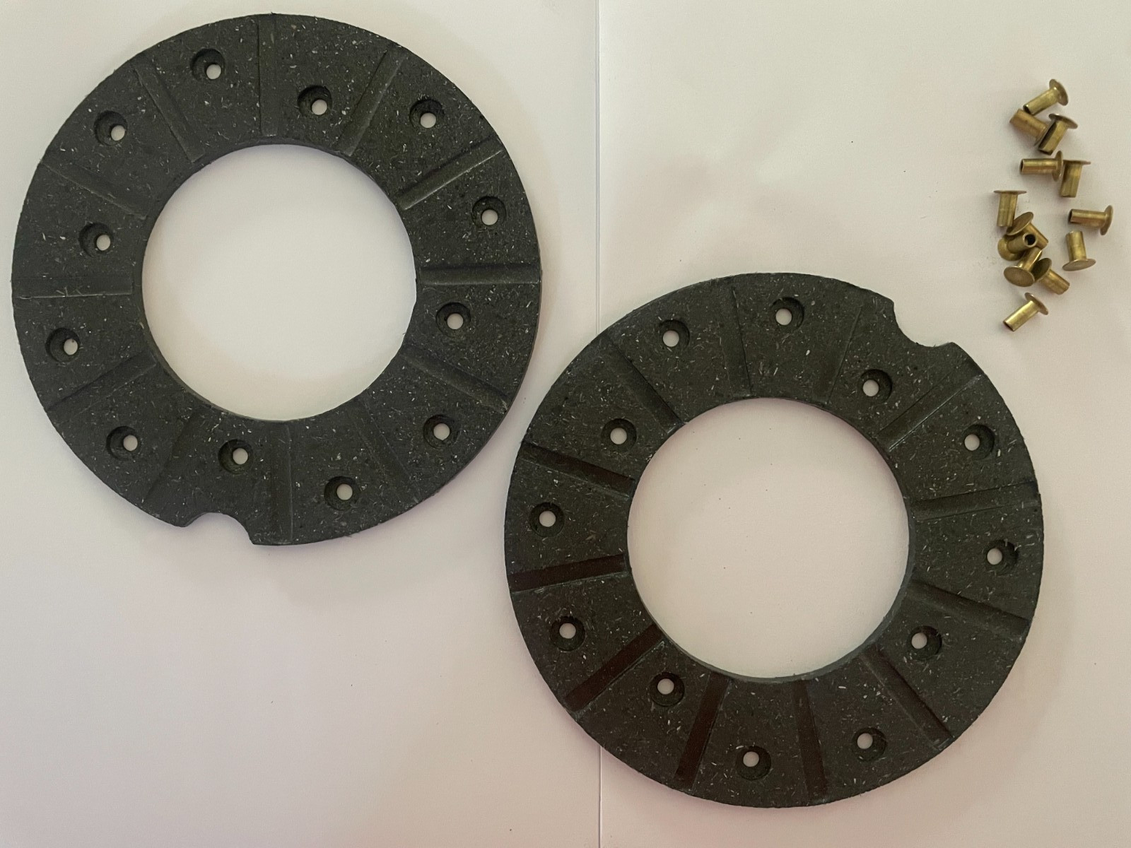 2~Tractor brake lining discs Case, International, Co-Op, Cockshutt, Massy, Ford