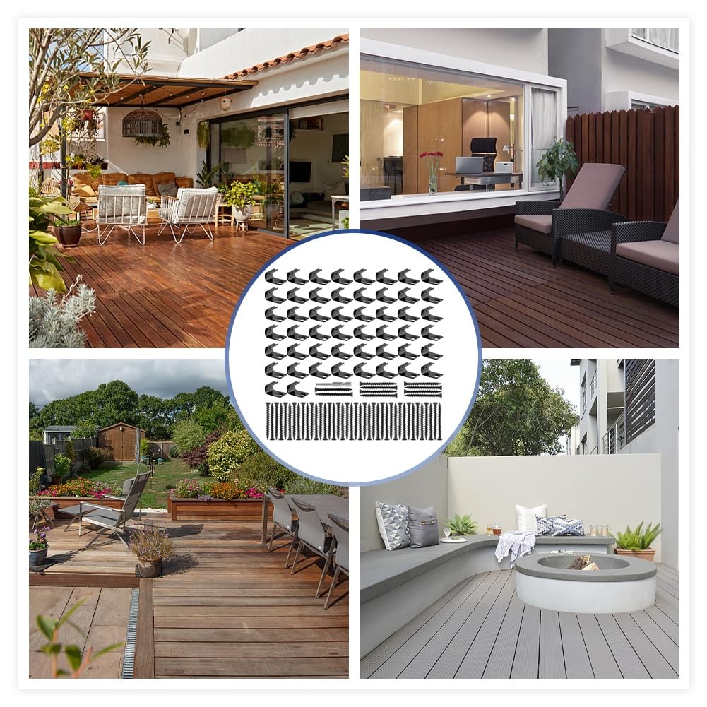 Hidden Deck Fasteners For Composite Decking Clips Screws Star Bit Secure 100PC