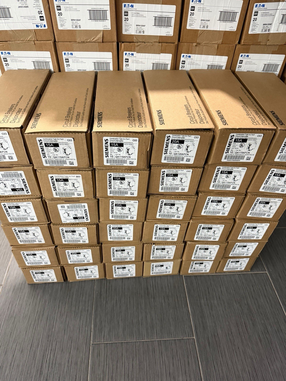 Siemens QA115AFCN 15A 1-Pole AFCI Arc Fault Plug-On Neutral Breakers Pack 10 NEW