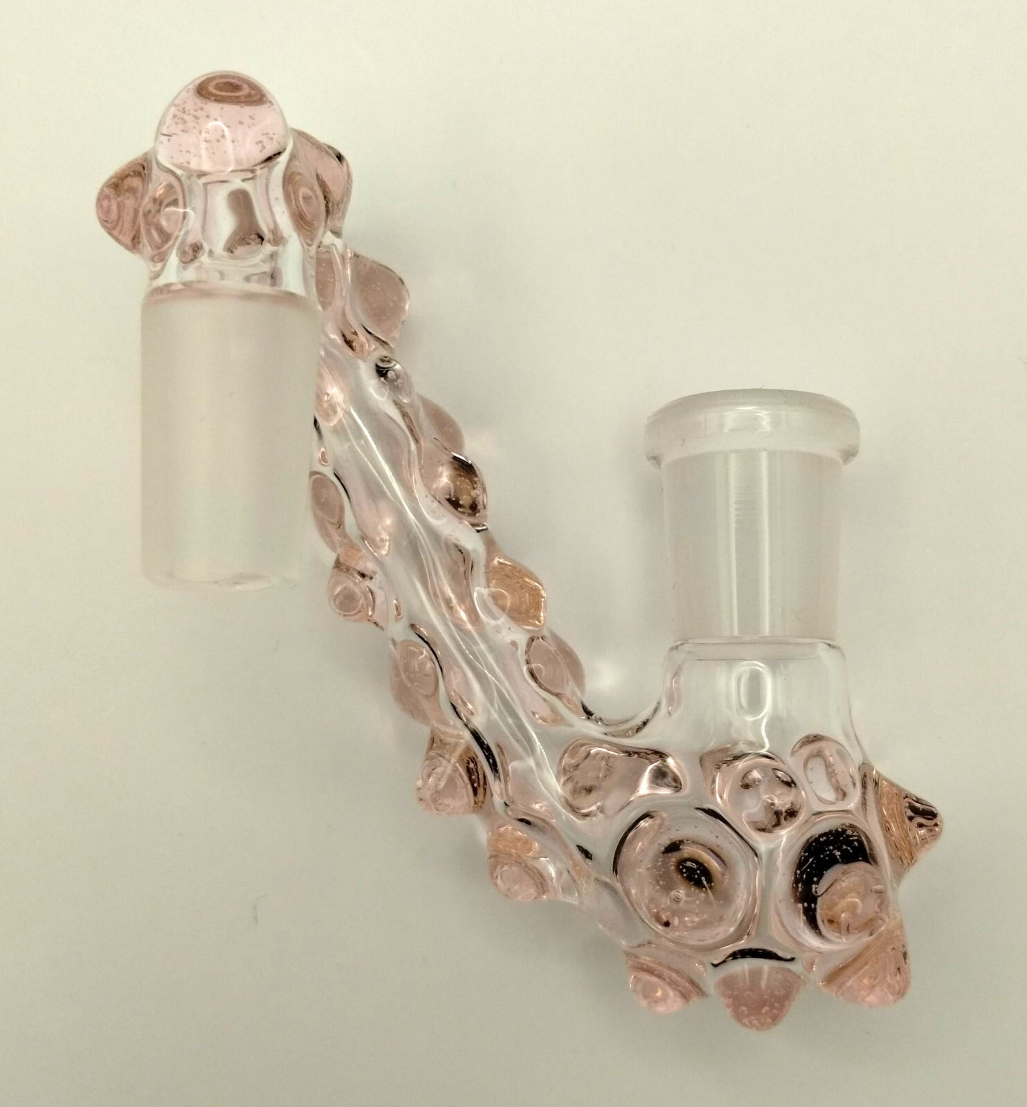 14mm Peach Pink Glass Drop Down Attachment Adapter