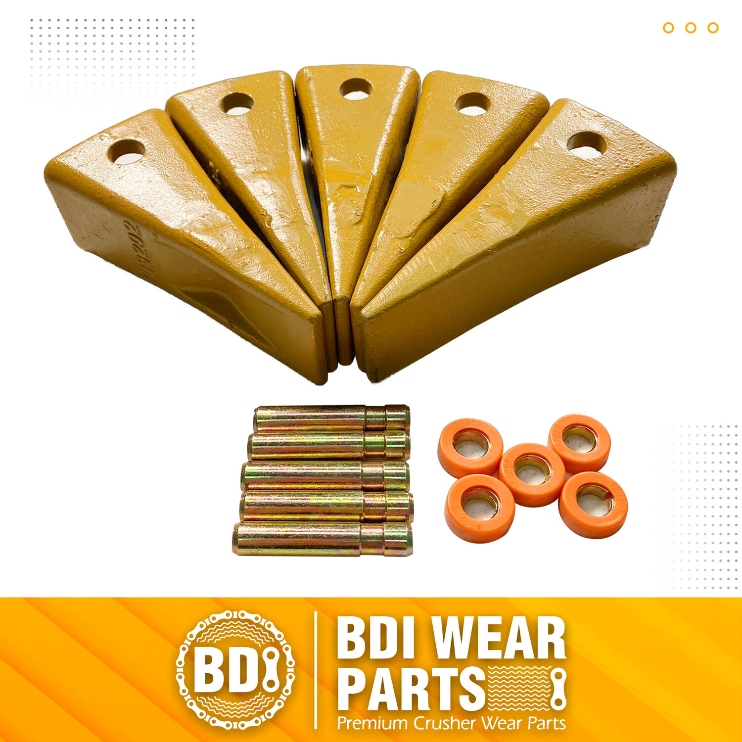 1U3202 J200 Excavator Bucket Teeth with Pins 8E6208 Retainers 8E6209 – 5 Pack