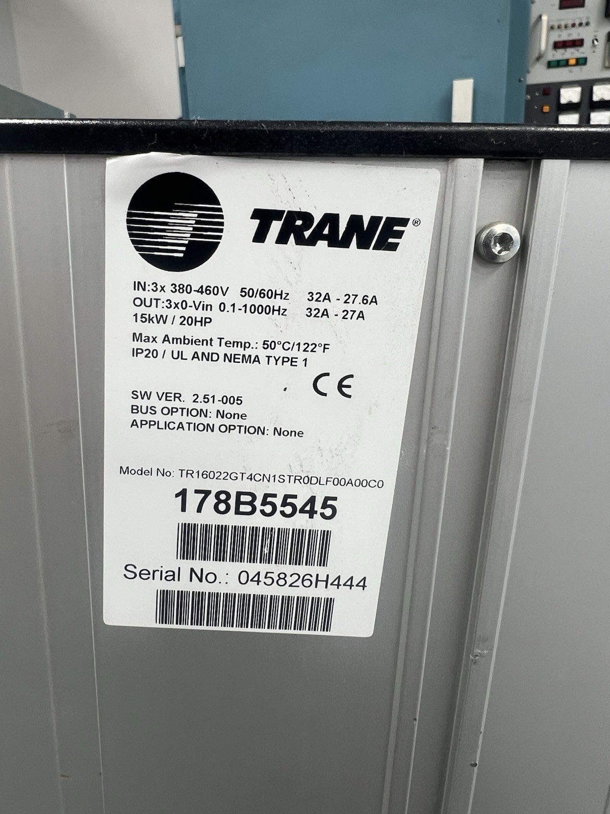 TRANE TR1 Series VFD 15kW 20HP 380-460V 3-Phase NEMA 1 Variable Frequency Drive