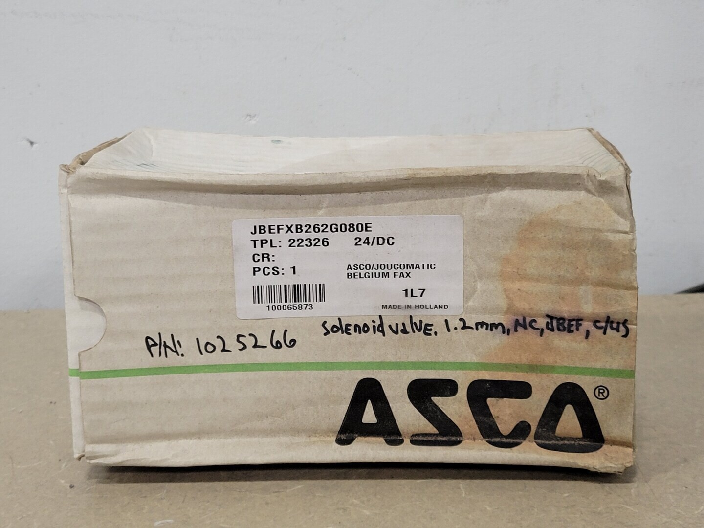ASCO JBEFXB262G080E Solenoid Valve , 24VDC – Parts & Components