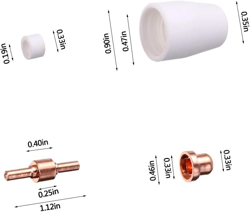 100PK Plasma Cutting Consumables for PT31 LG40 Plasma Cutter Torch Fit Cut40 50