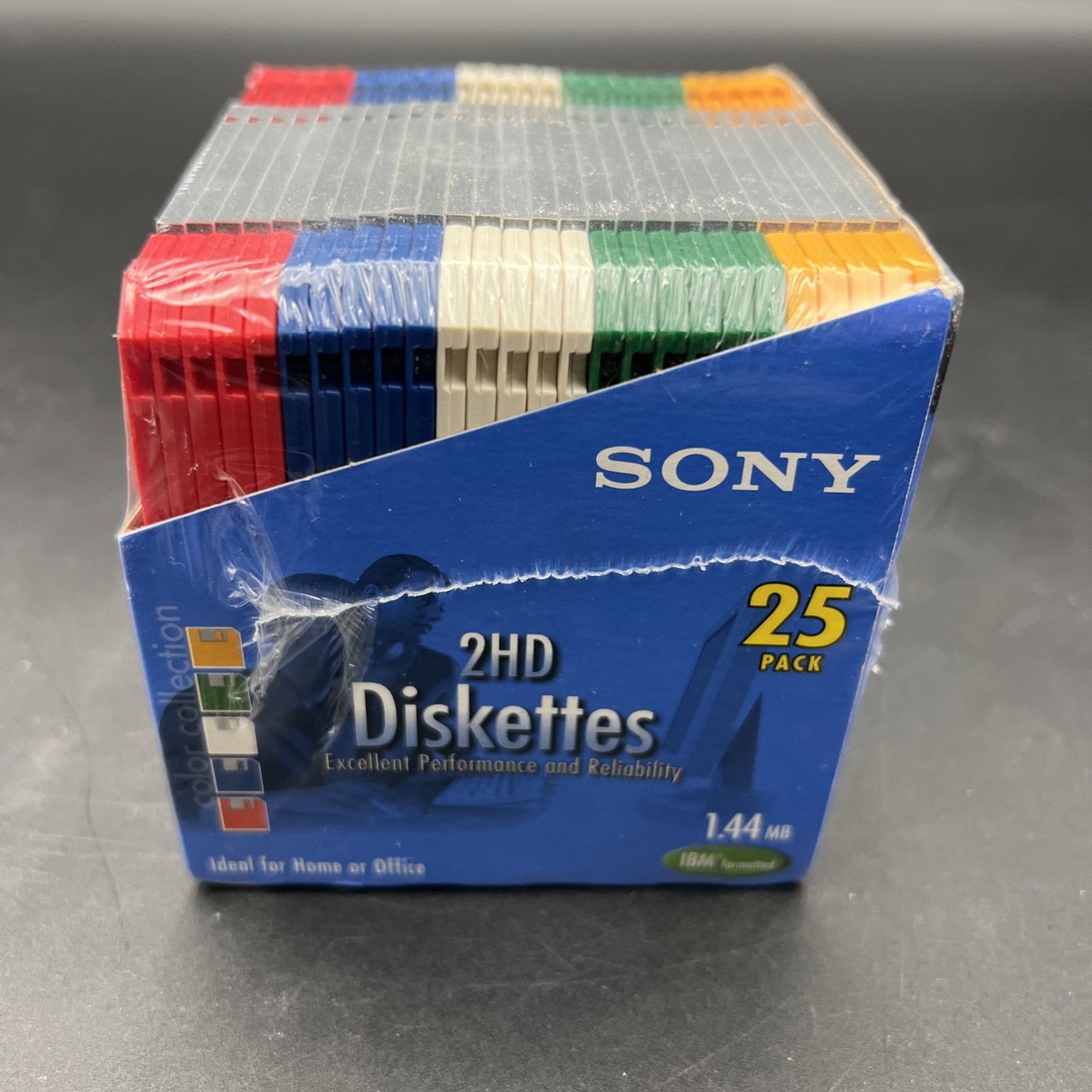 Sony 2HD 3.5” Diskettes 1.44MB 5 Colors 25 Pack IBM Formatted Micro Floppy New