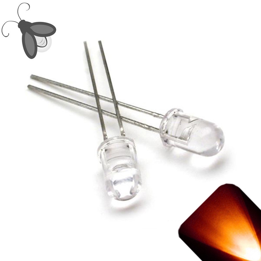 50 x LED 5mm Orange Amber Breathing Fading Super Bright Pulse Firefly Light Mod