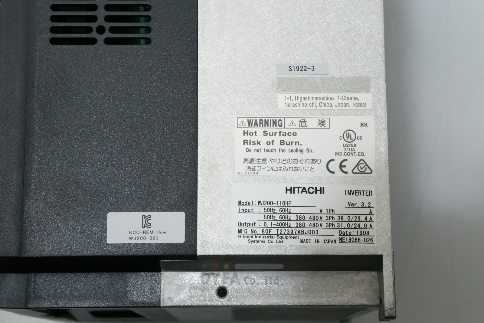 HITACHI Genuine NNB WJ200-110HF V3.2 15HP 380-480V Inverter VFD DRV-I-4660=9C49