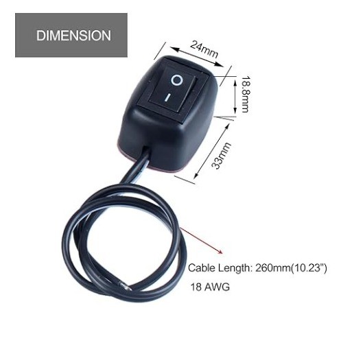 Paste Type Switch ON/Off Inline Rocker Toggle Switch 250V 1 Size: 30cm (11.81)