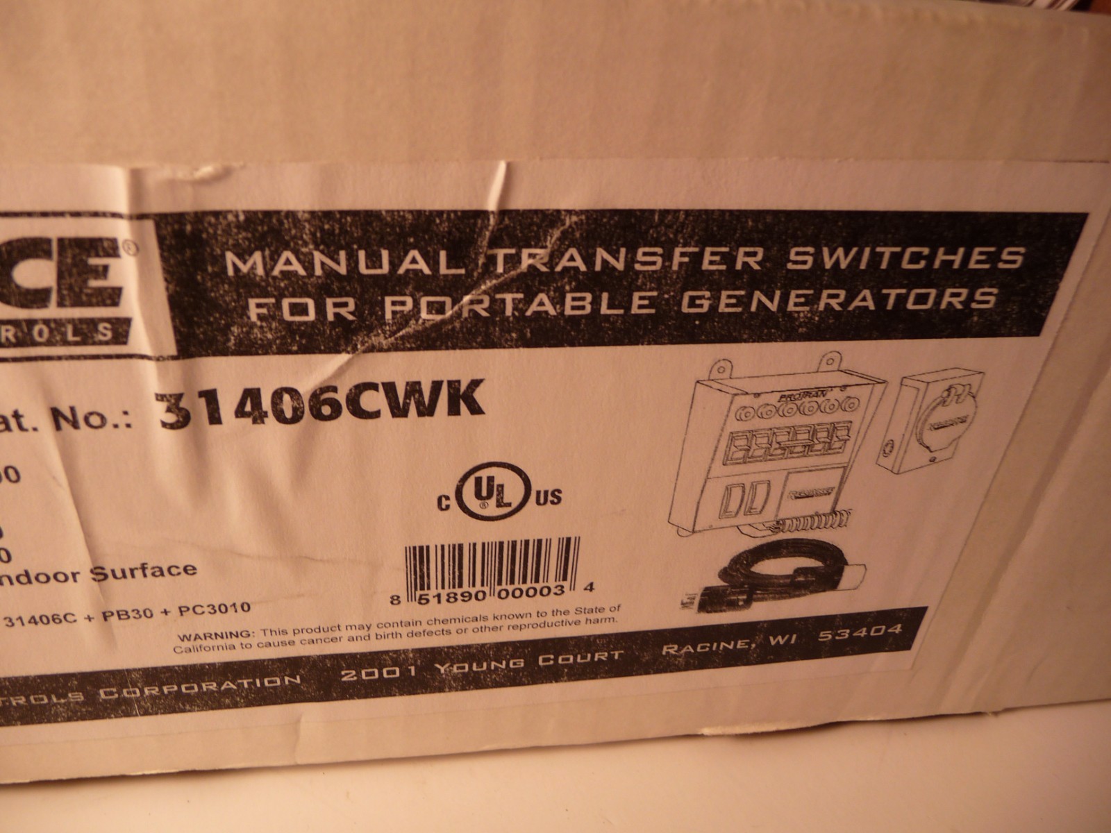 Reliance Controls Corporation 31406CWK 30 Amp 6-circuit Pro/Transfer Switch Kit