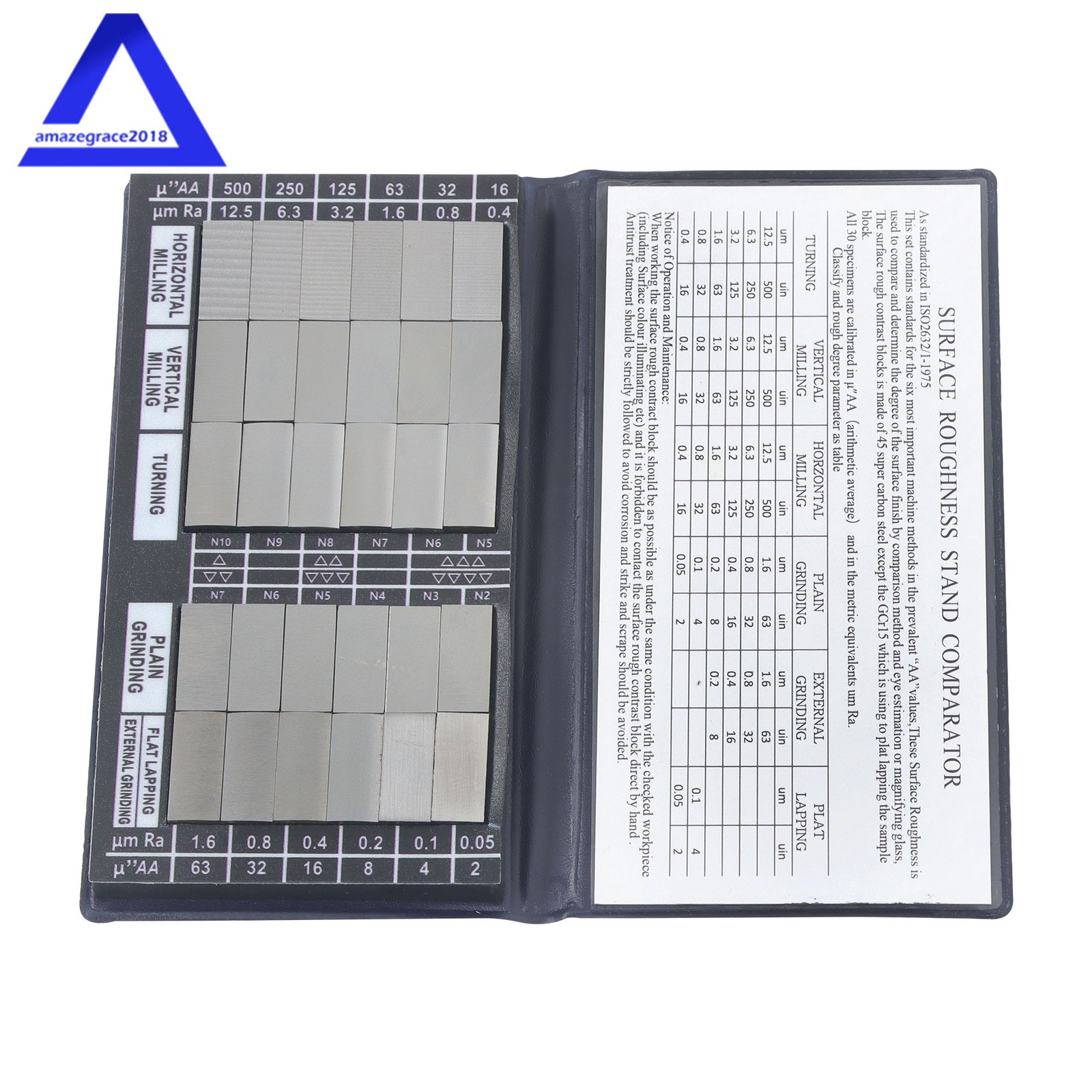 Surface Roughness Standards Finish Comparator 30 Specimens With Ra0.05-12.5mm