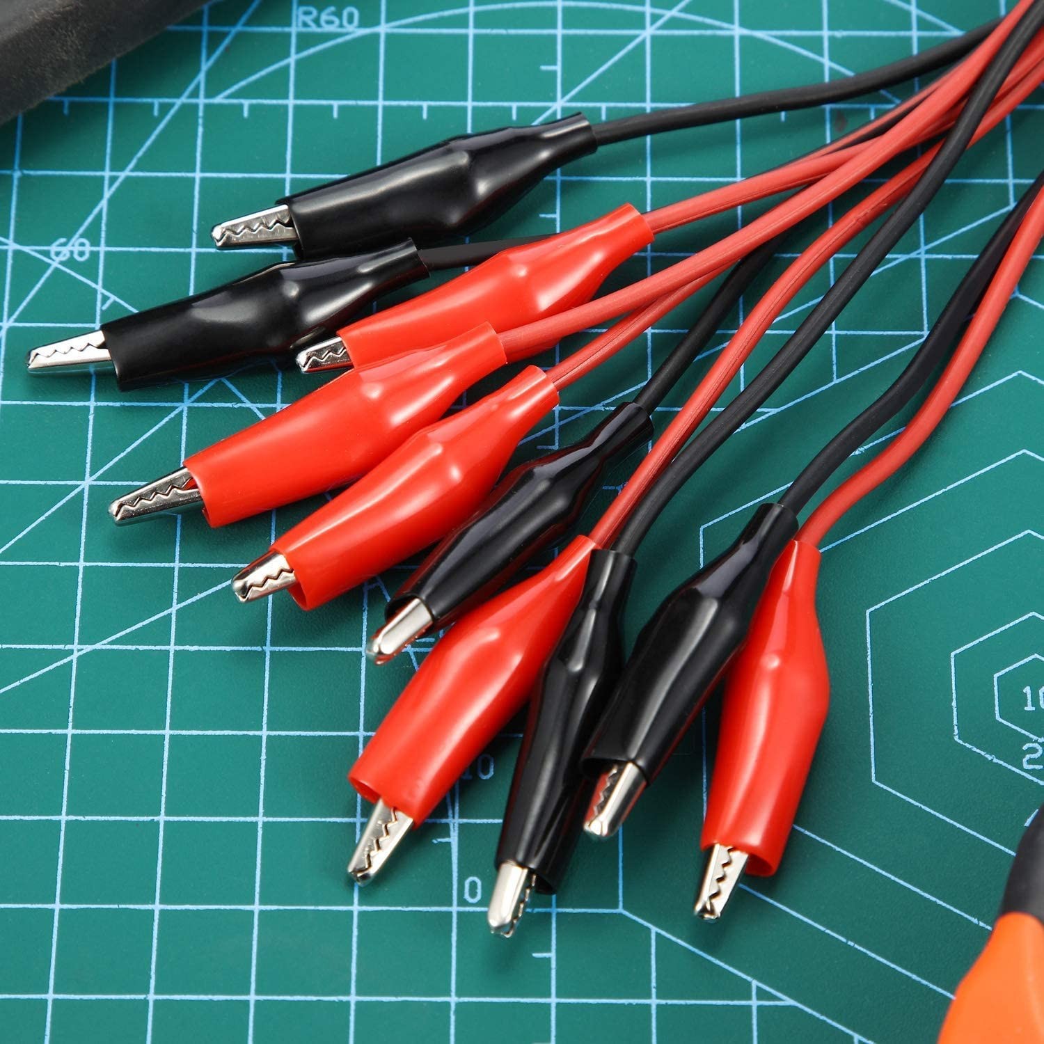 Alligator Clips Electrical 10Pcs, 0.5Mm² /20AWG Wire, Insulated Test Leads with