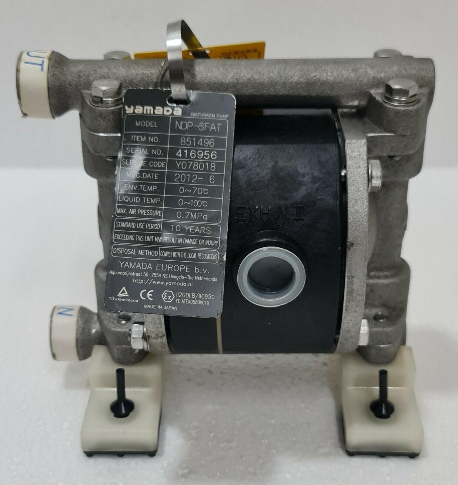 YAMADA NDP-5FAT AIR POWERED DOUBLE DIAPHRAGM AODD PUMP 851496