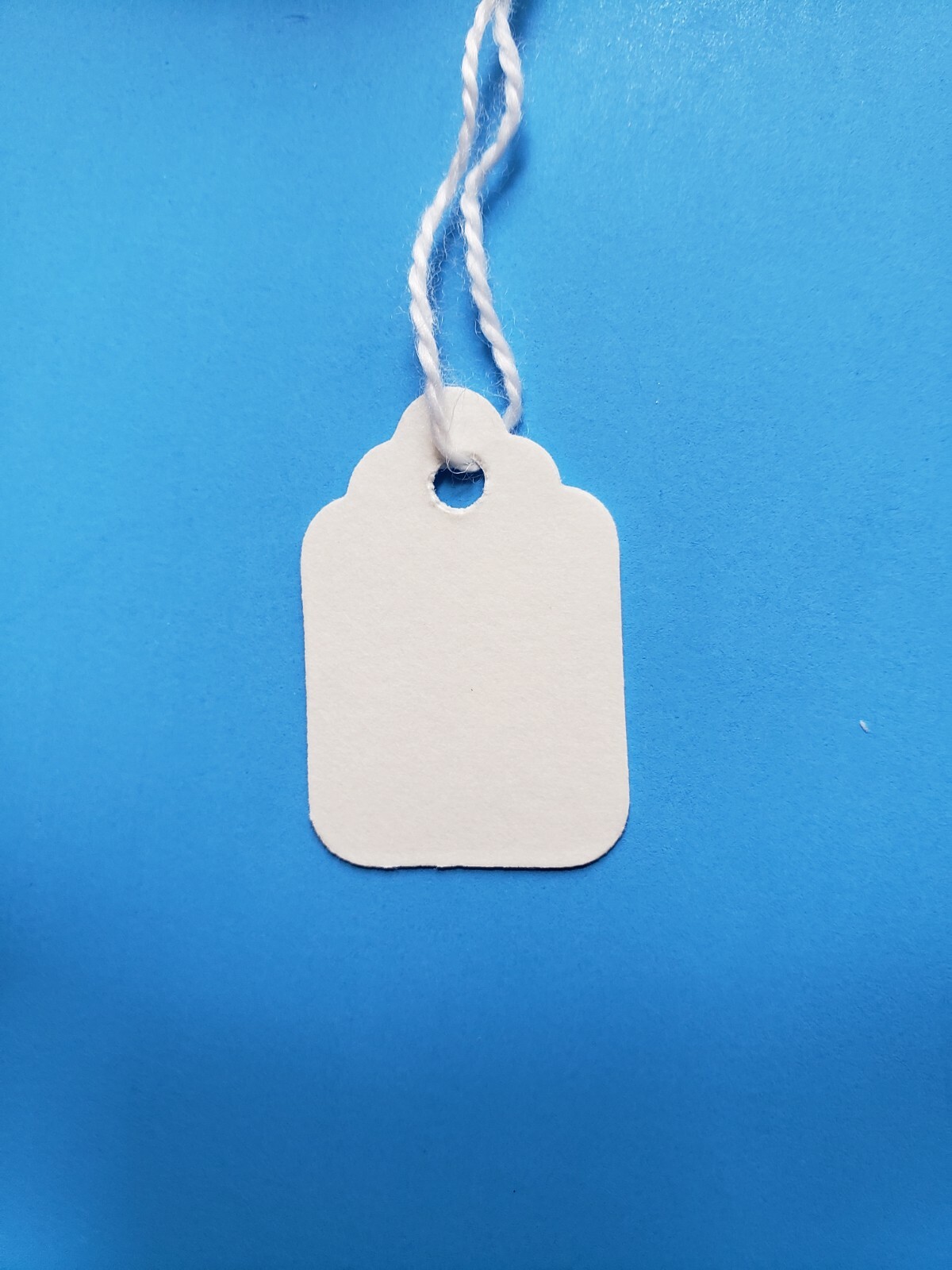 Blank White Merchandise Price Tags w/ String Jewelry Retail Strung 10-100-1000