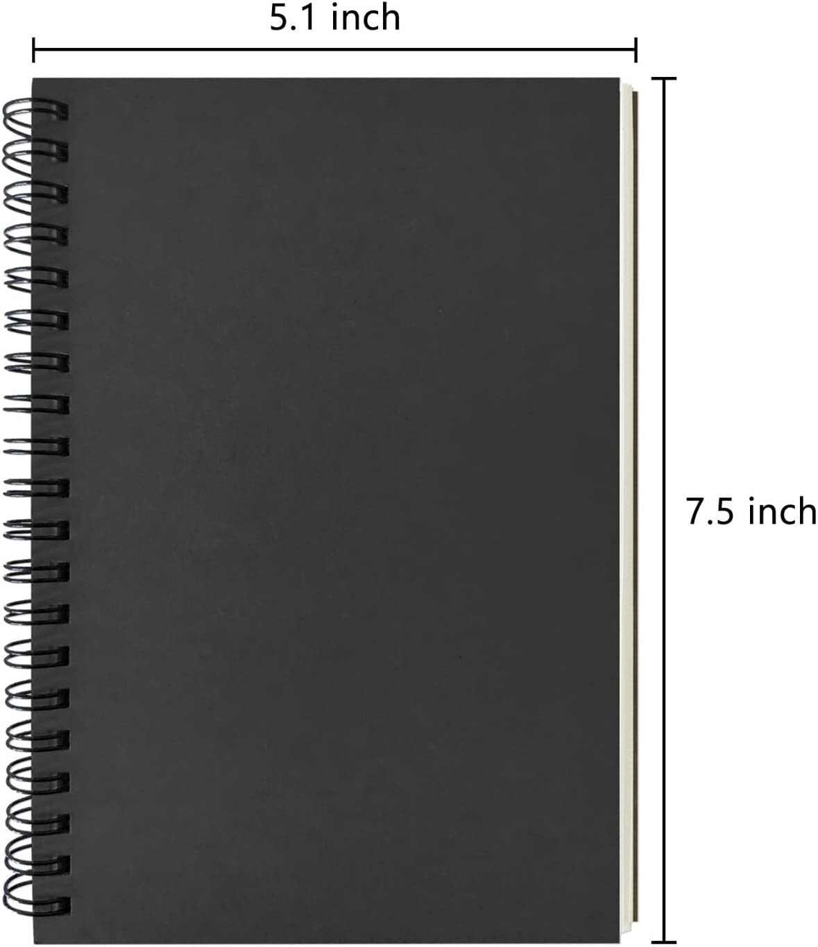 DSTELIN Blank Spiral Notebook, 2-Pack 100 Pages / 50 Sheets, 7.5 inch x 5.1 inch