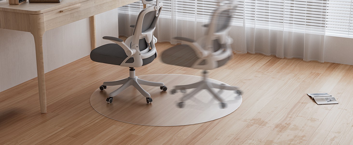 Office Chair Mat for Hard Floor, 36″ Round Transparent Hard Floor Protector