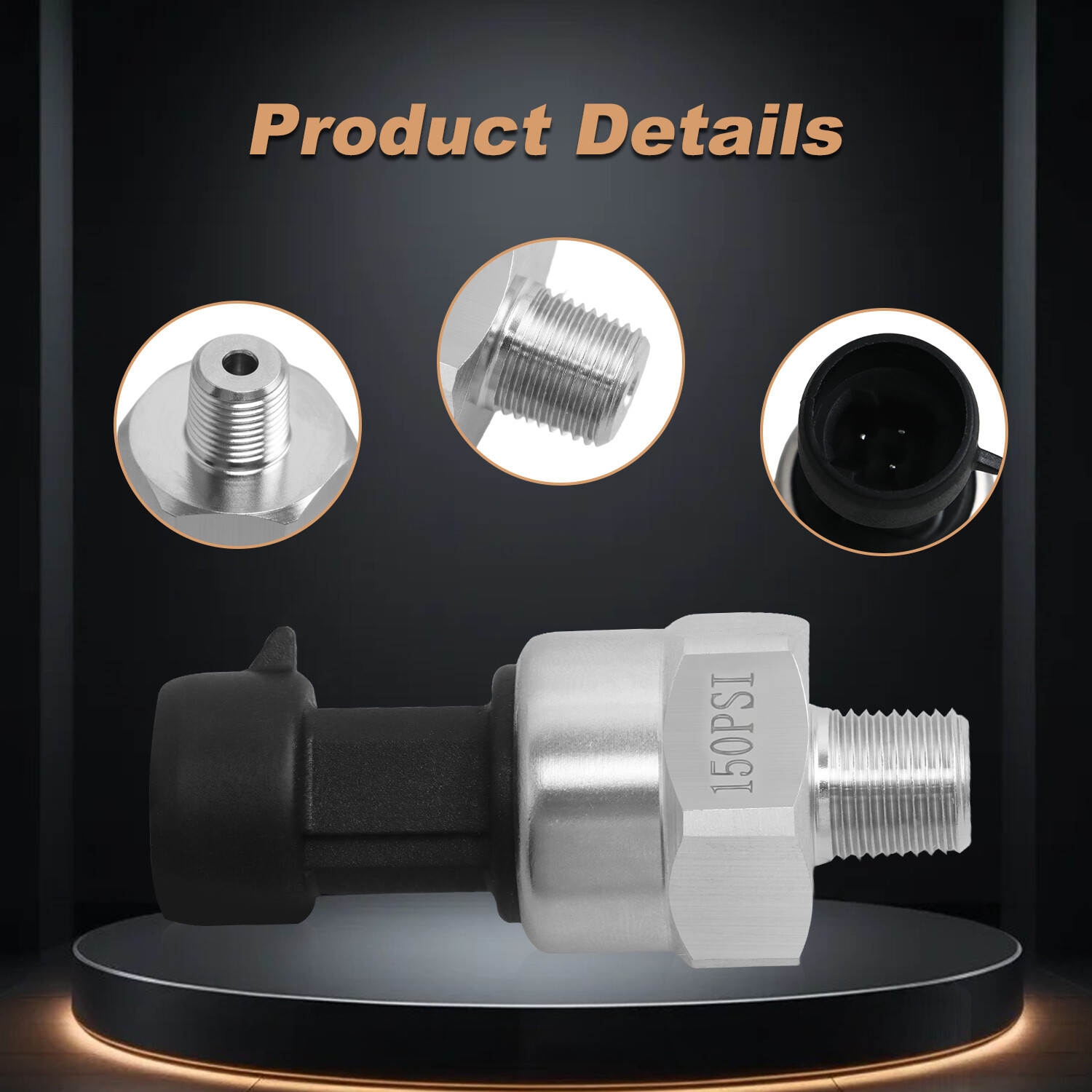 150PSI Pressure Transducer Sender Sensor Stainless Steel for Oil Tank Gas Tank