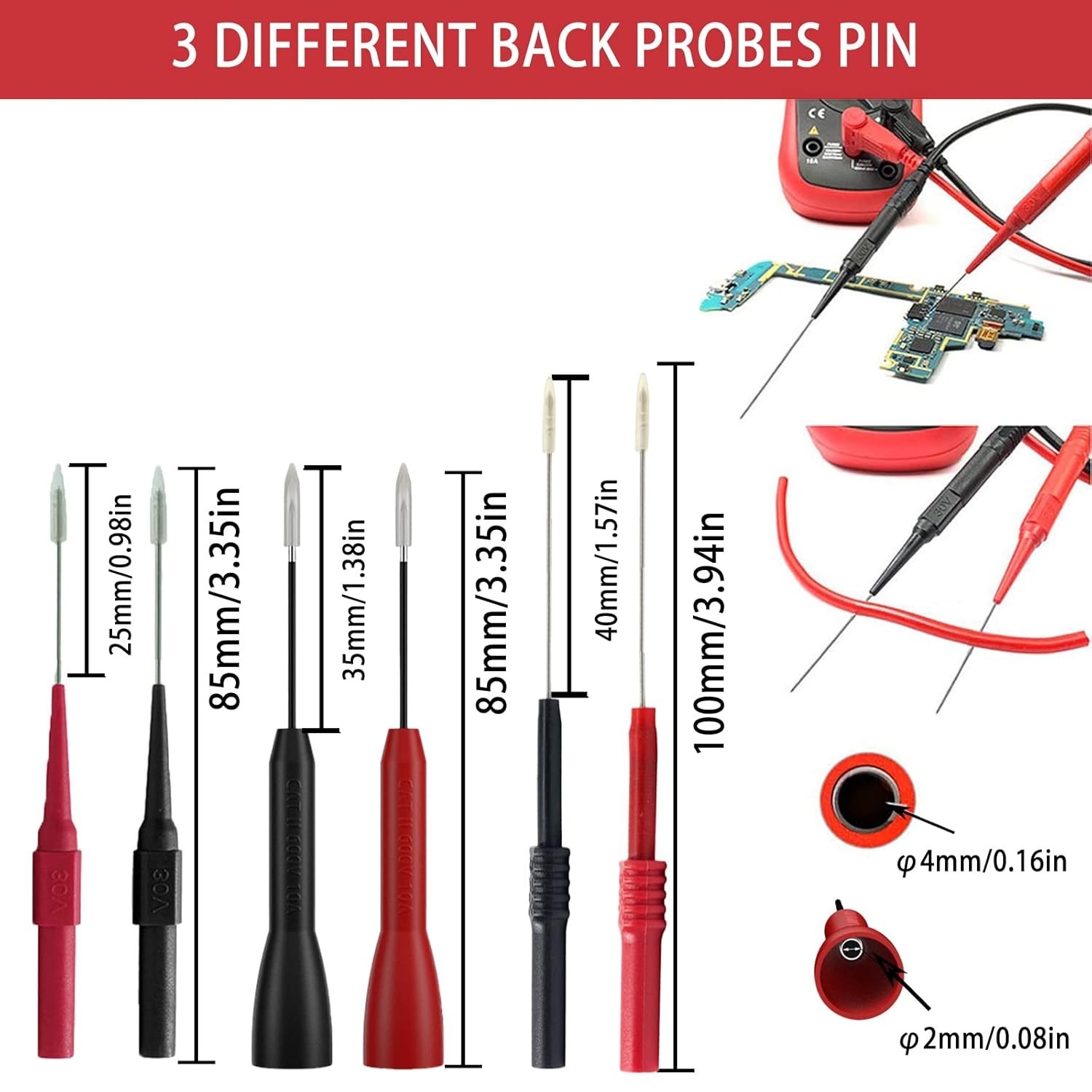 CAT III 1000V Multimeter Leads with Alligator Clips